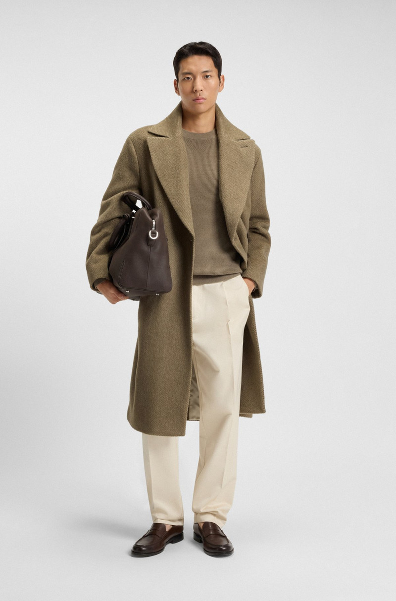 BOSS DOUBLE-BREASTED COAT IN A HERRINGBONE ALPACA BLEND outlook