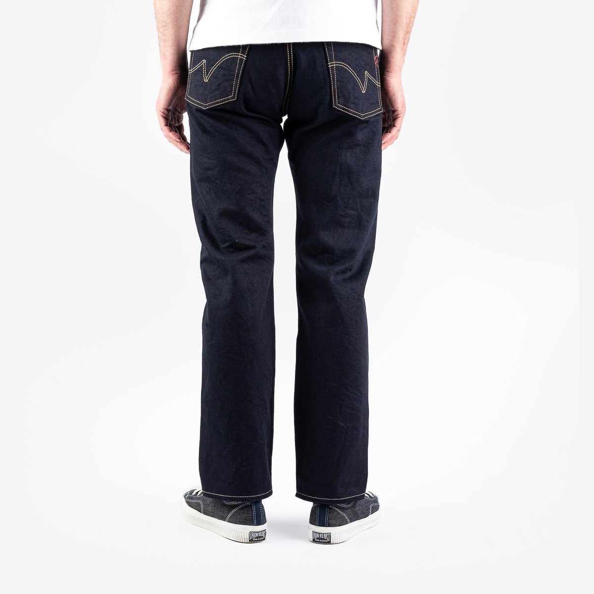 IH-634S-142ib-c 14oz Selvedge Denim Straight Cut Jeans - Indigo/Black - 3