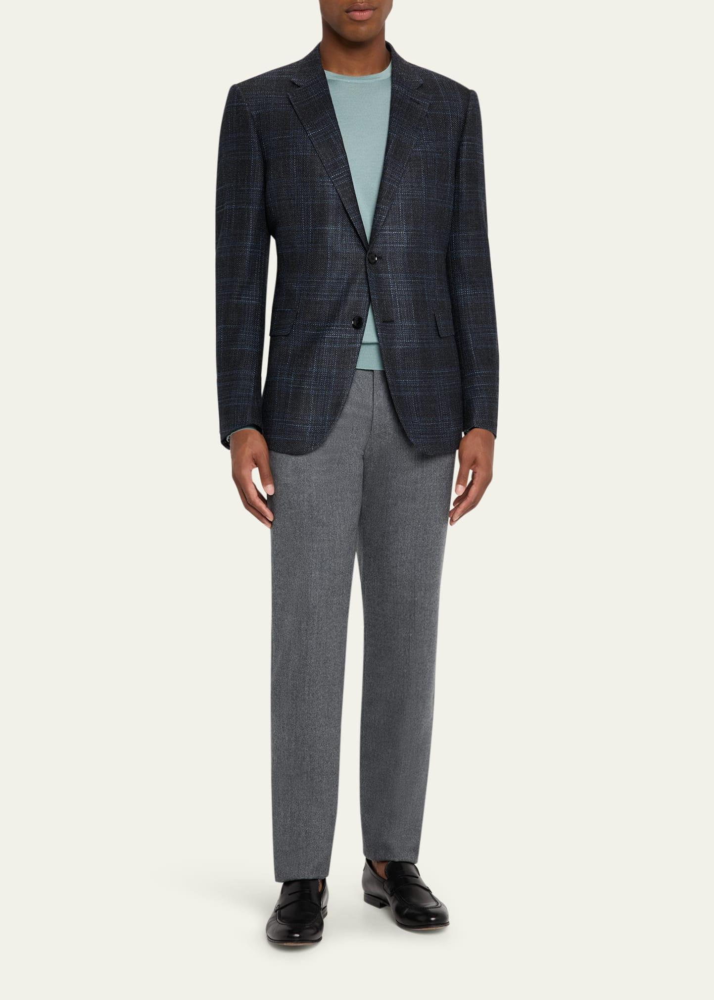 Men's Plaid Winter Crossover Single-Breasted Sport Coat - 2