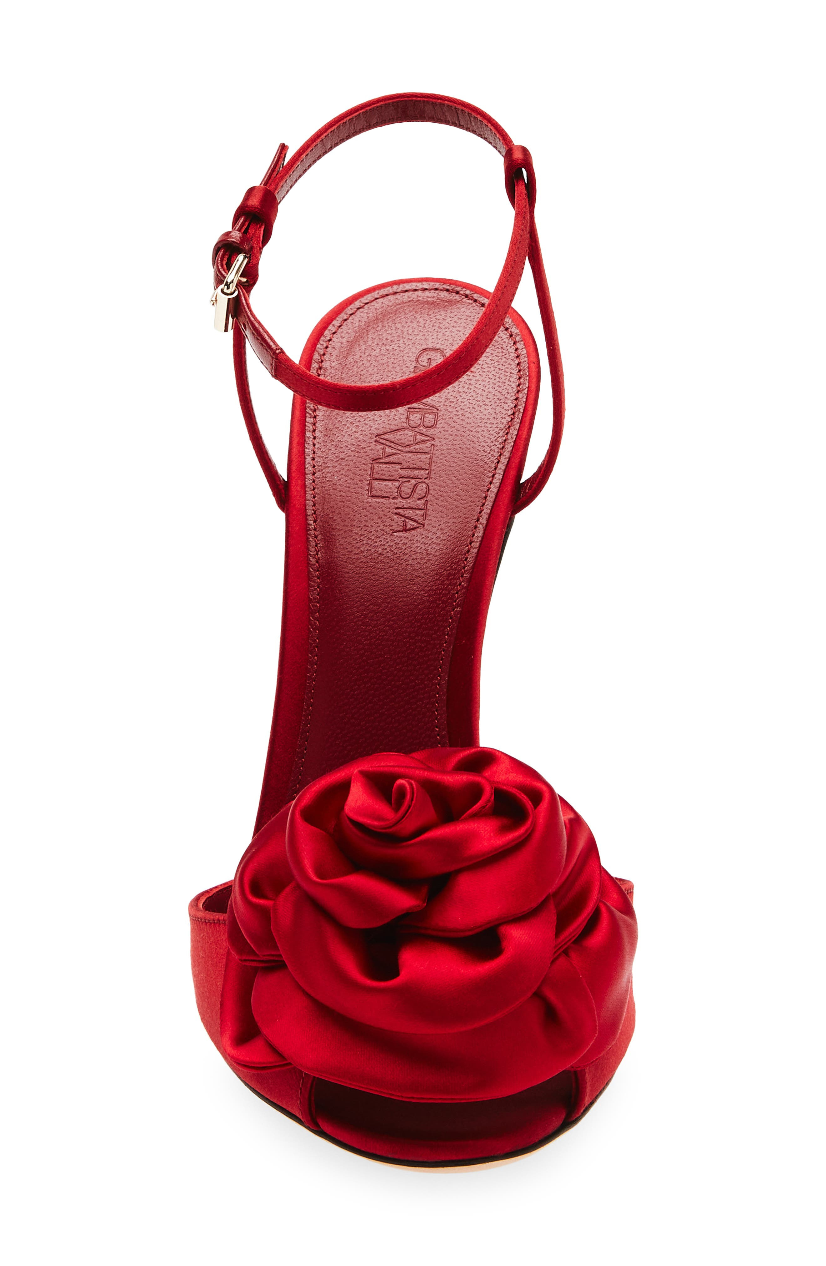 Giambattista Valli Rosette Embellished Sandal in Red 6007 at Nordstrom - 4