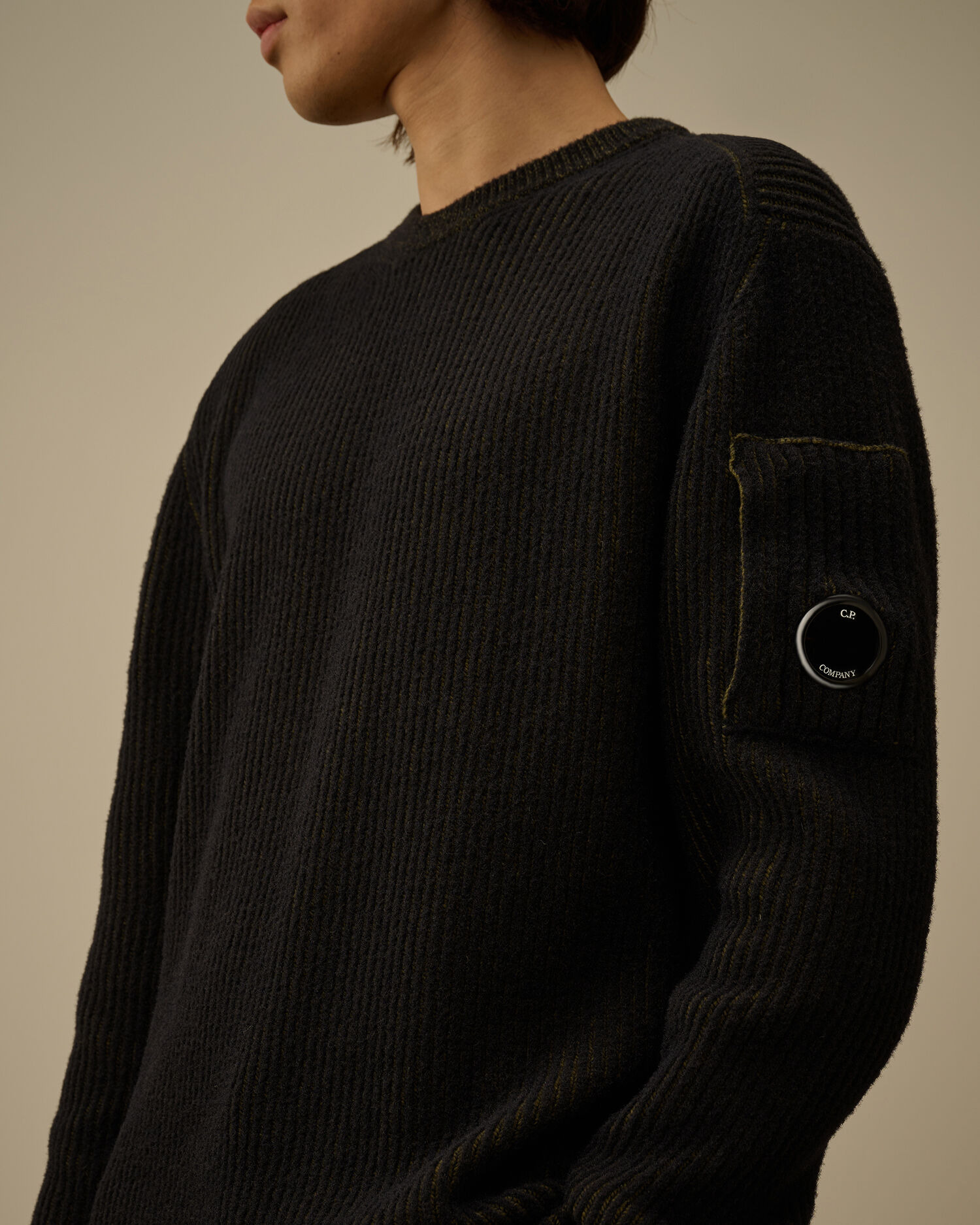 Fleece Knit Crewneck Lens Sweater - 5