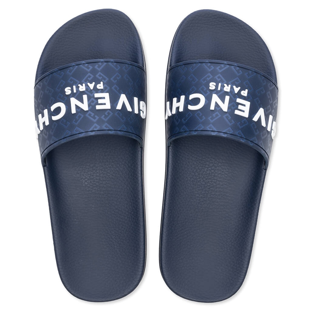 SLIDE FLAT SANDALS - DARK BLUE - 4