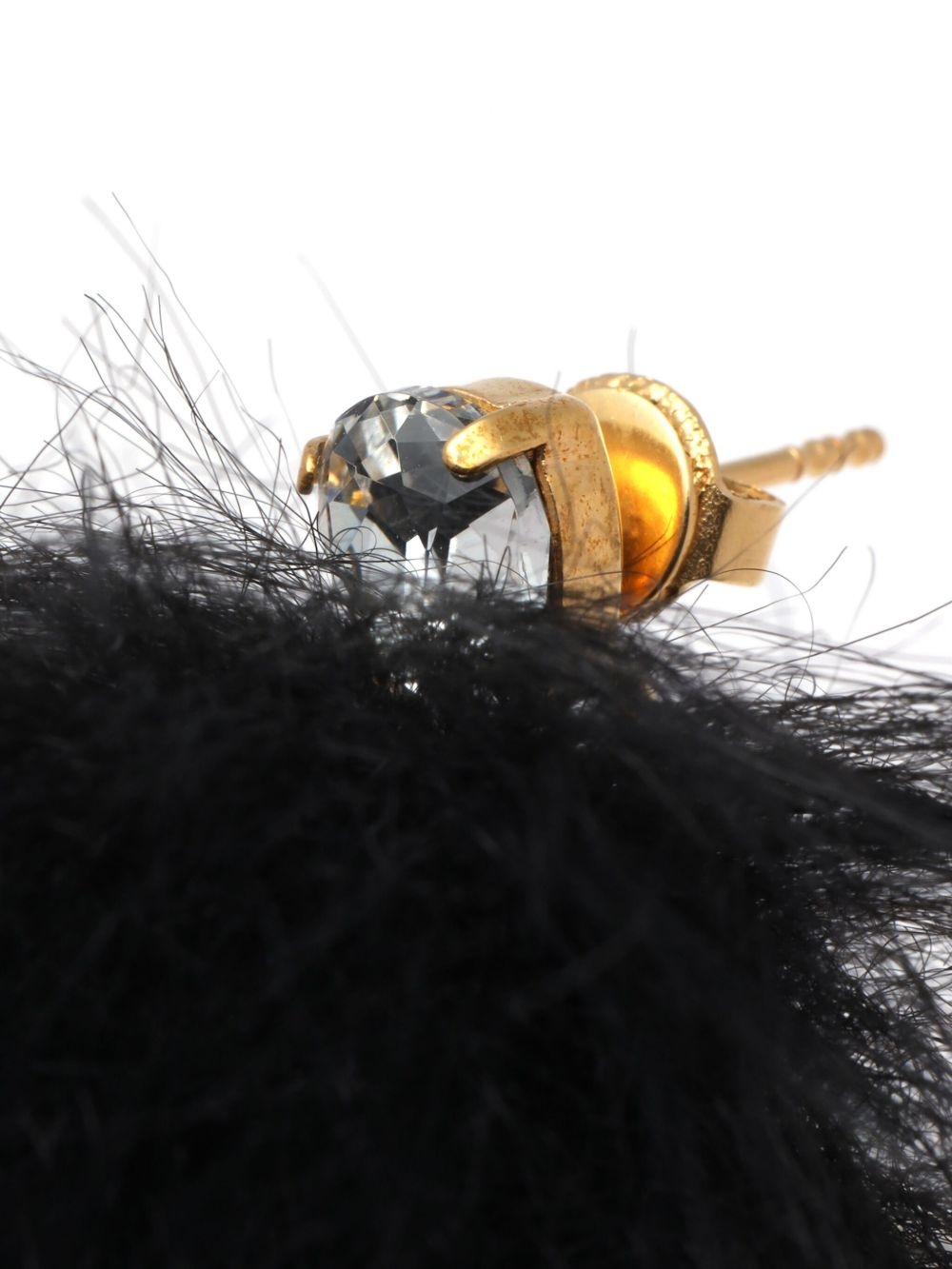 crystal pompom earrings - 3