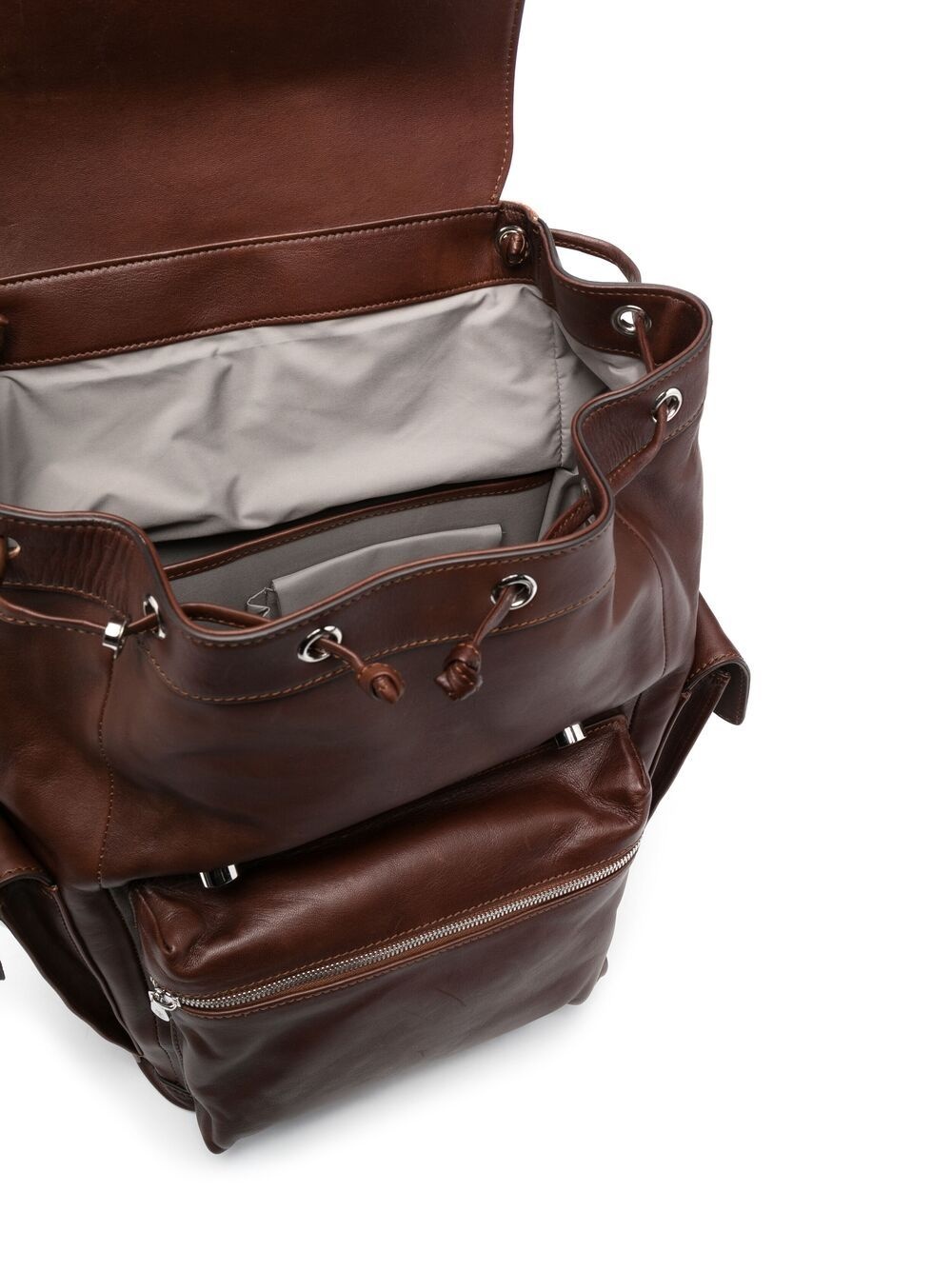 buckle-fastened leather backpack - 5