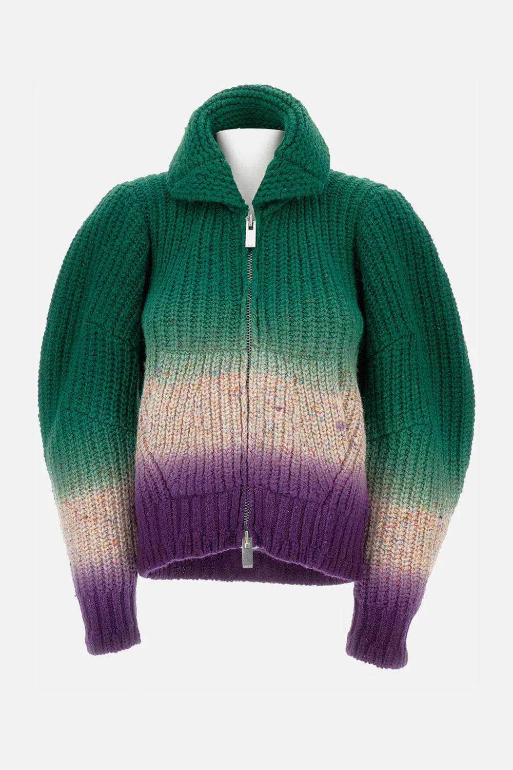 Sacai Women Tie-Dye Wool Knit Blouson - 1