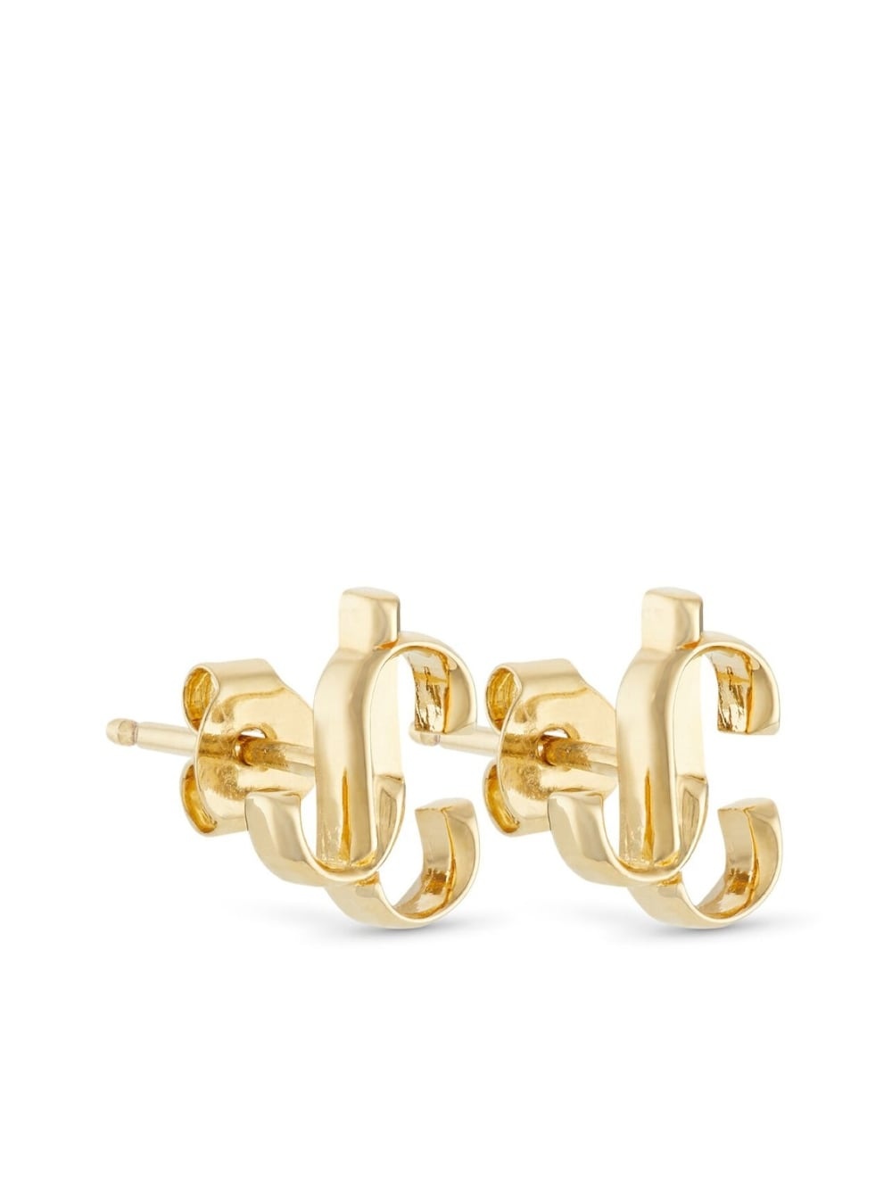 logo-lettering stud earrings - 4