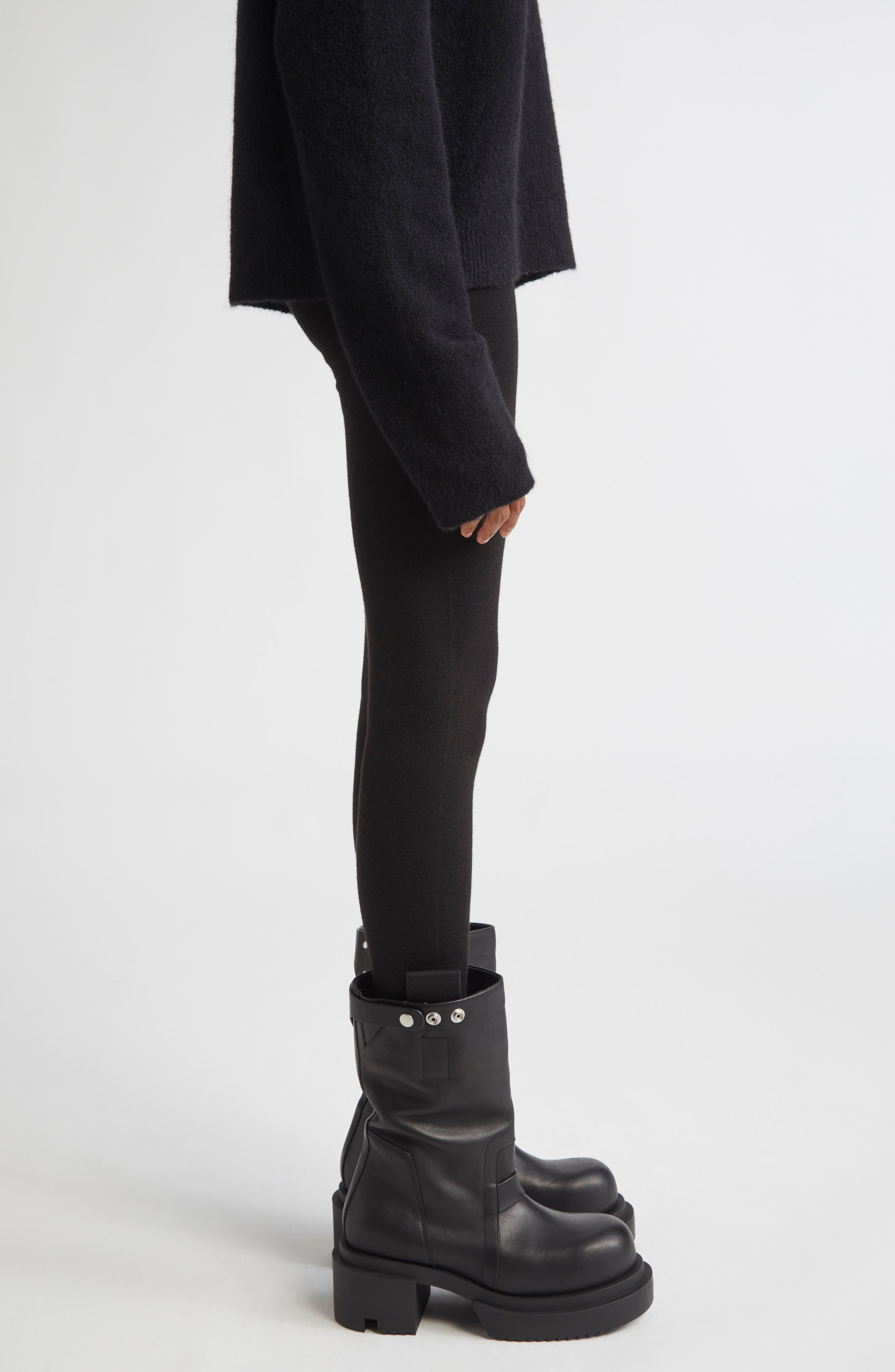 Rick Owens Wool Leggings in Black at Nordstrom - 4