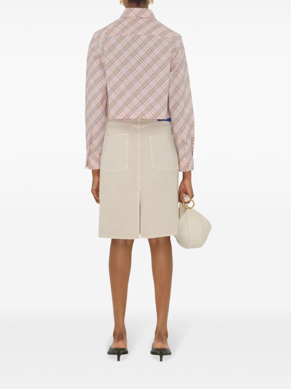 Vintage Check cropped shirt - 4