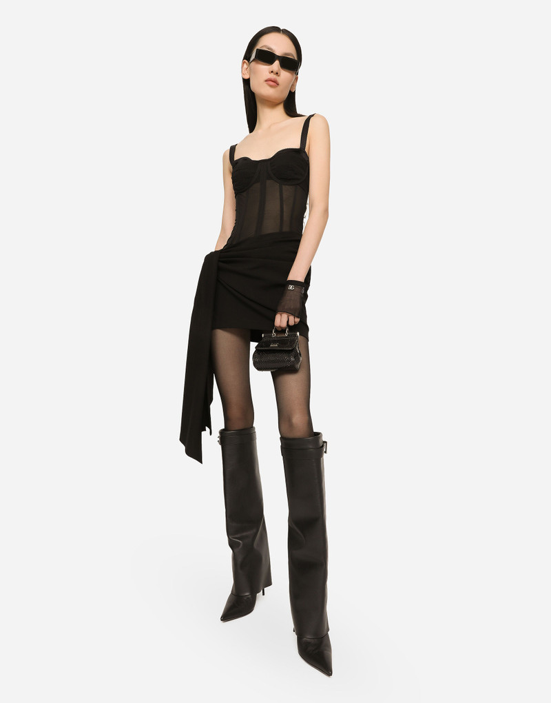 Short Milano rib jersey dress with corset detailing 5