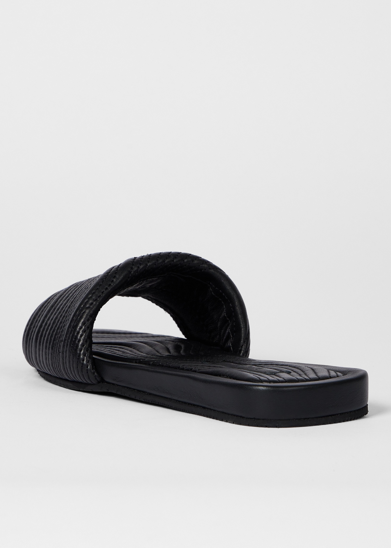 Women's Leather 'Laurel' 'Swirl' Stitch Sliders - 4