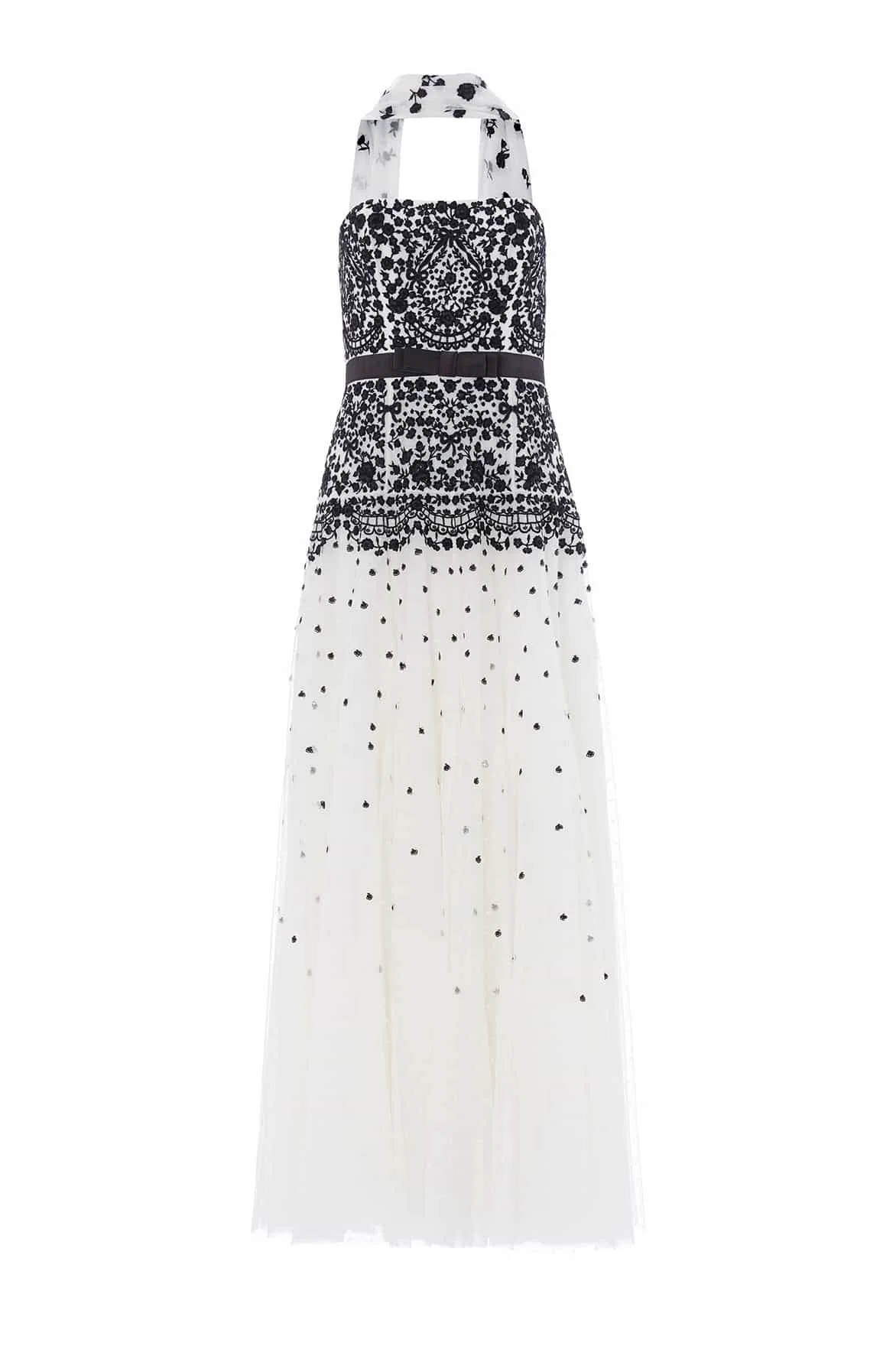 Gilded Lace Strapless Gown - 1