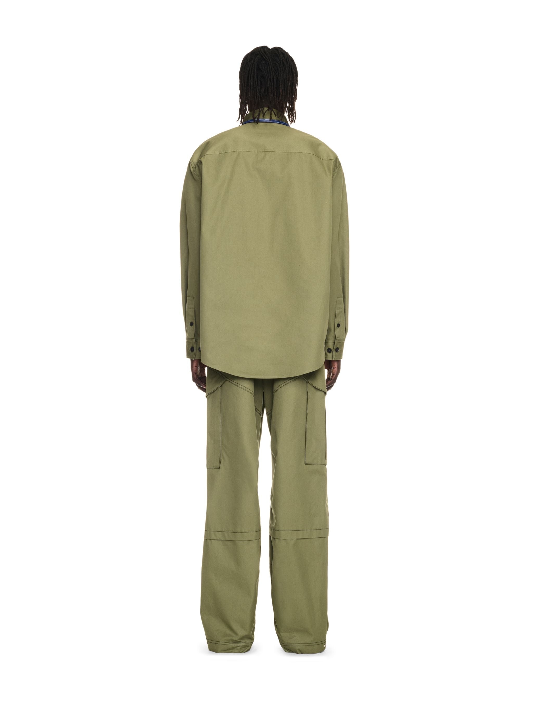 Military Green Cotton Arrow Cargo Pants - 4