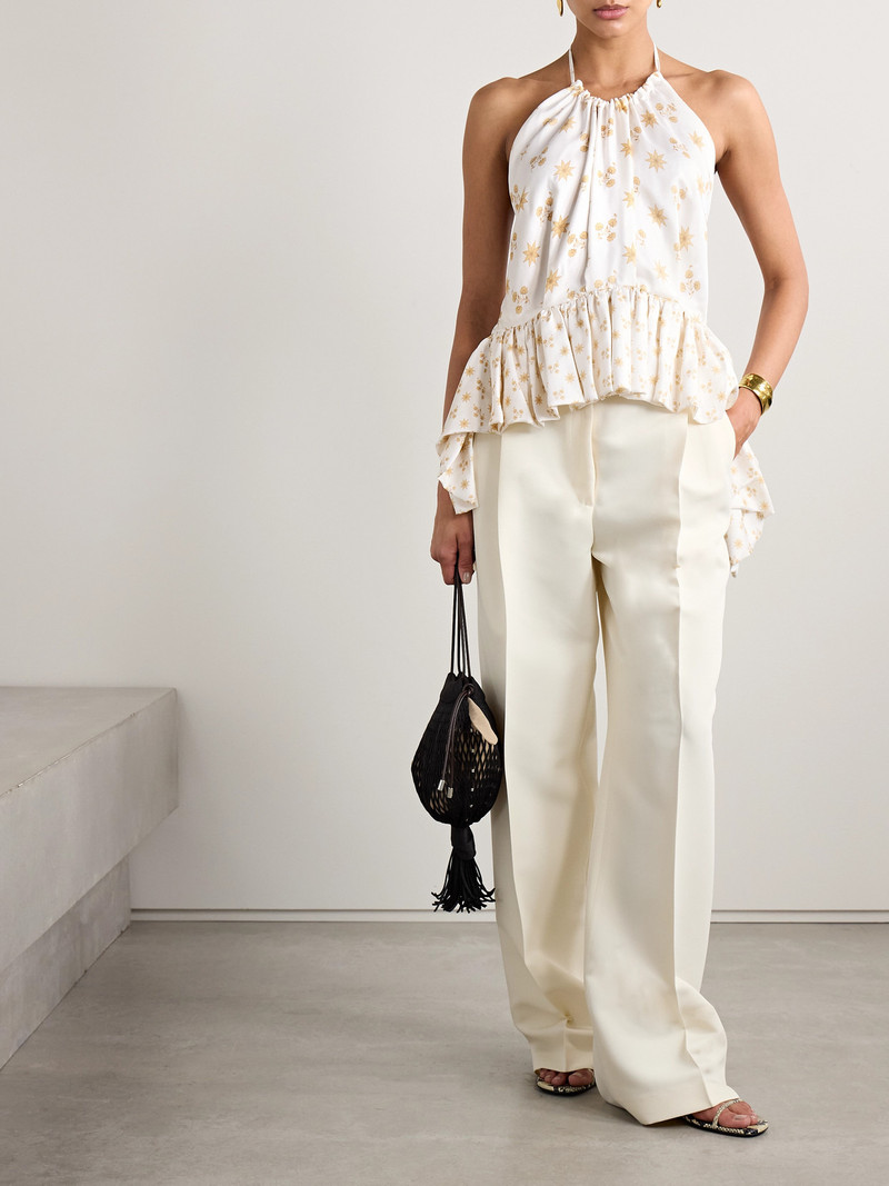 LIBEROWE Tamara Floral-print Crepe Peplum Halterneck Top outlook