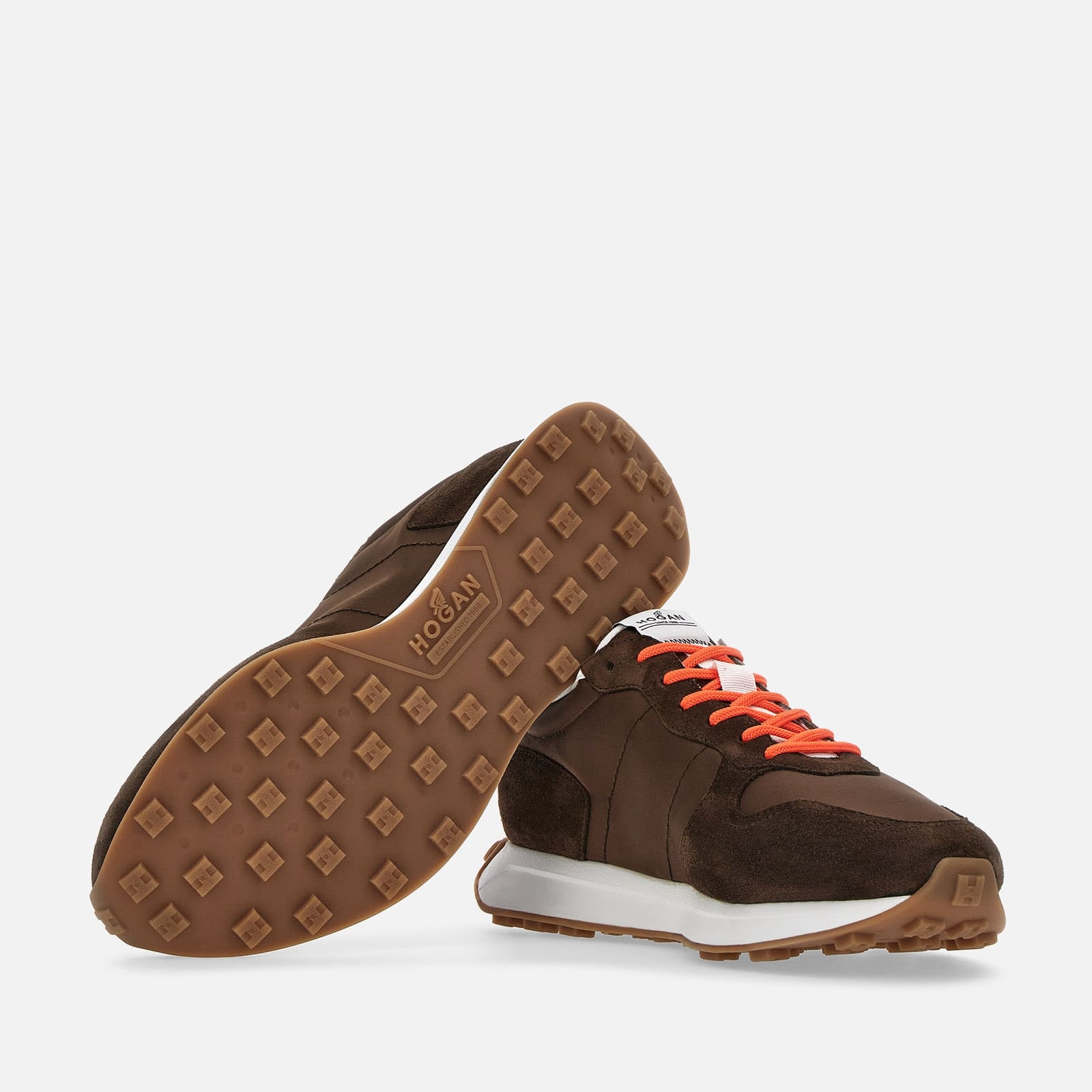 Sneakers Hogan H601 Brown White Orange - 5