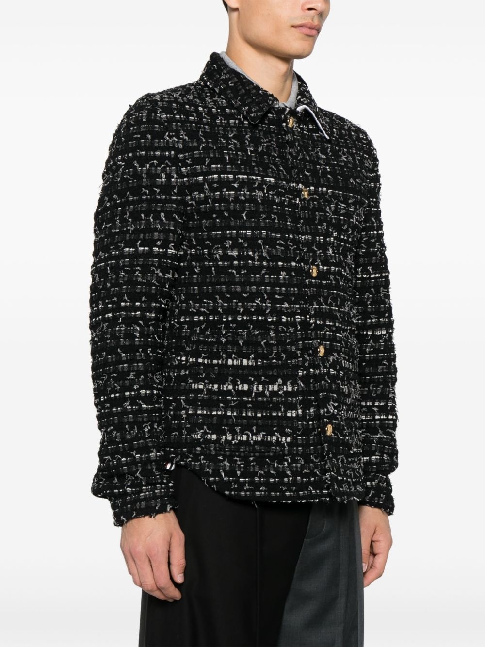 denim ribbon tweed jacket - 3