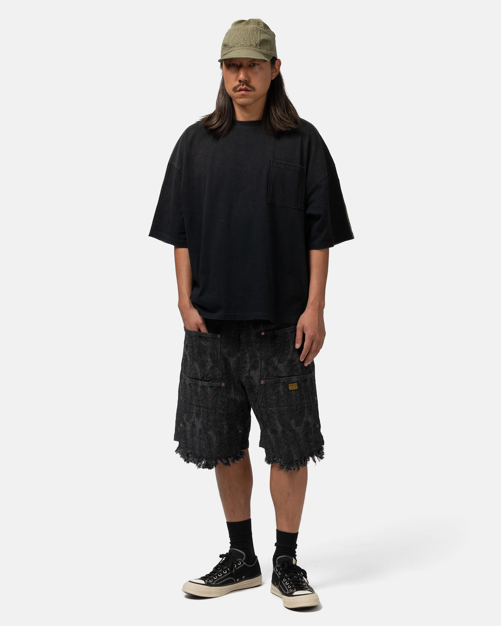 Jersey 2TONES BIG Pocket T (BONE) BLKxKhaki - 2