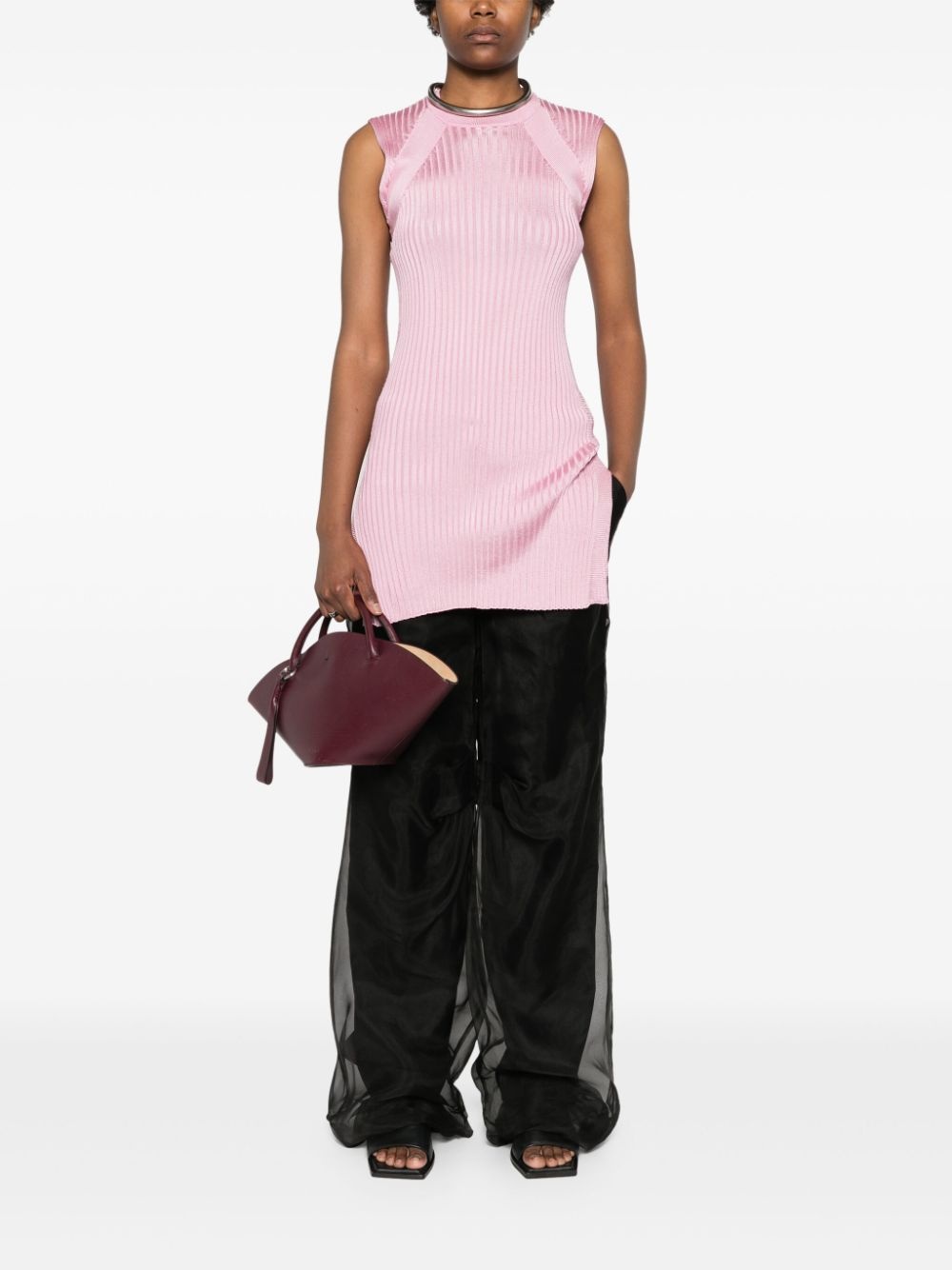 wide-ribbed sleeveless tunic - 2