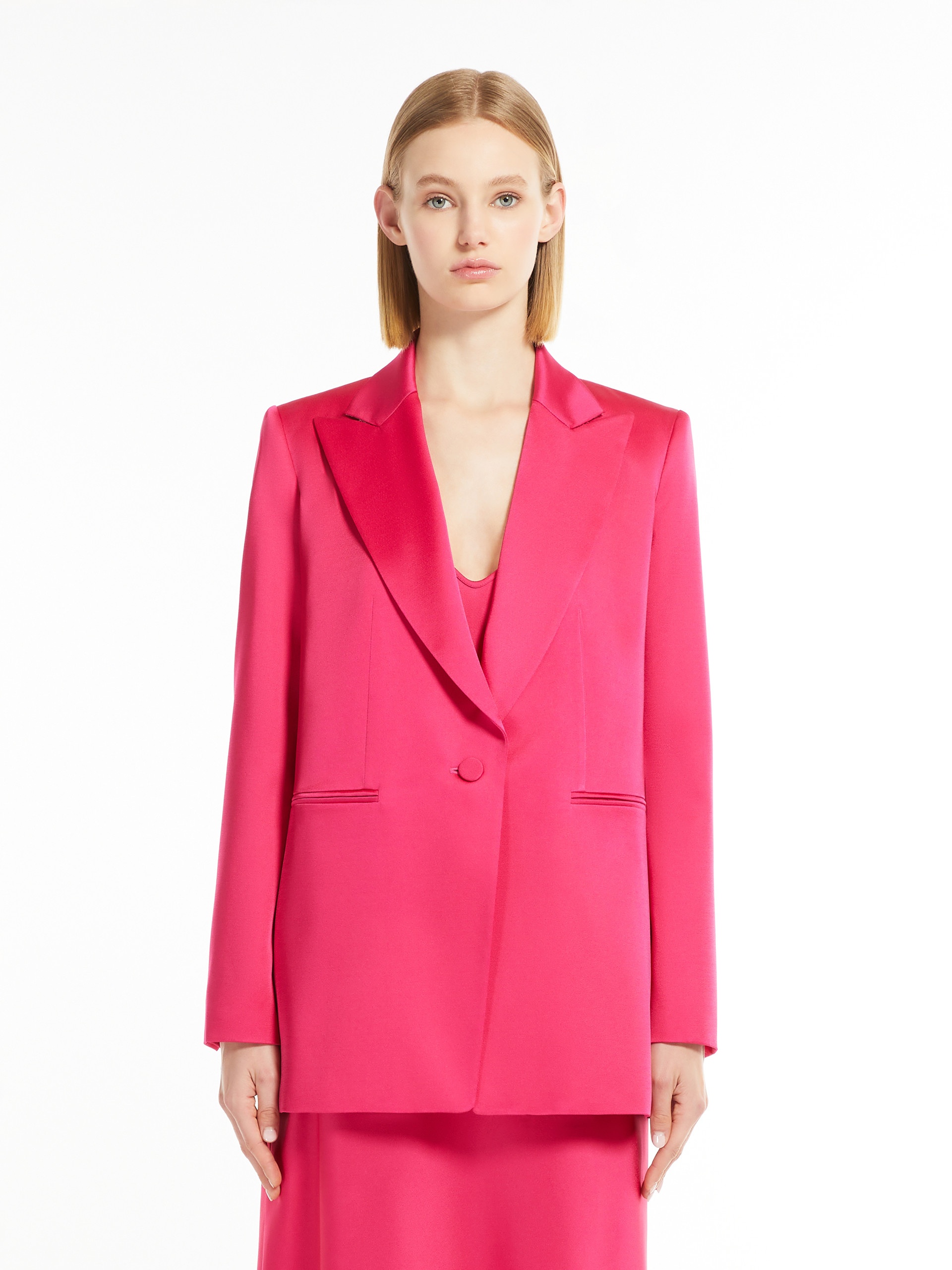 GALAZIA Single-breasted envers satin blazer - 3