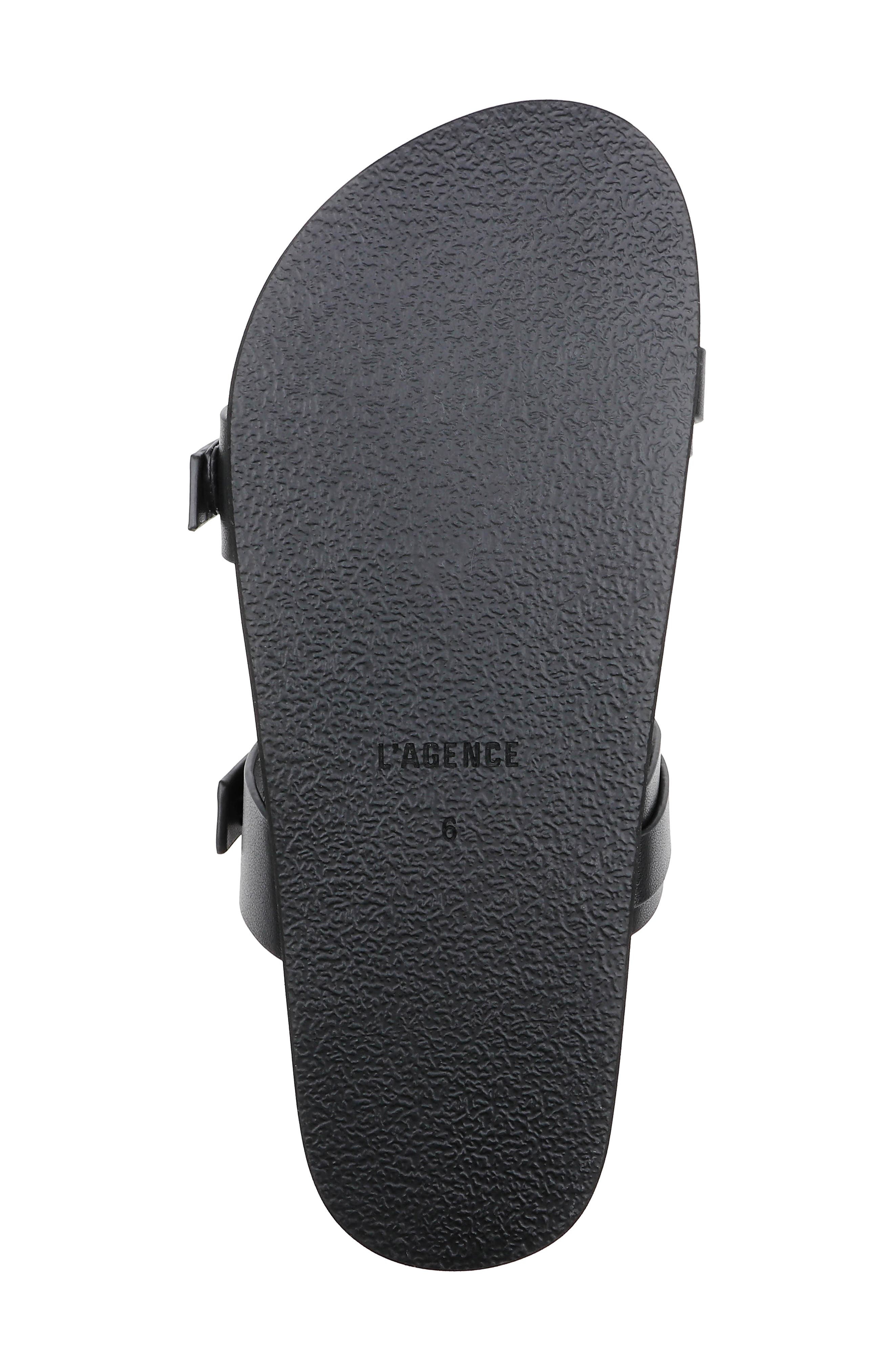 L'AGENCE Gaelle Slide Sandal in Black Leather at Nordstrom - 6