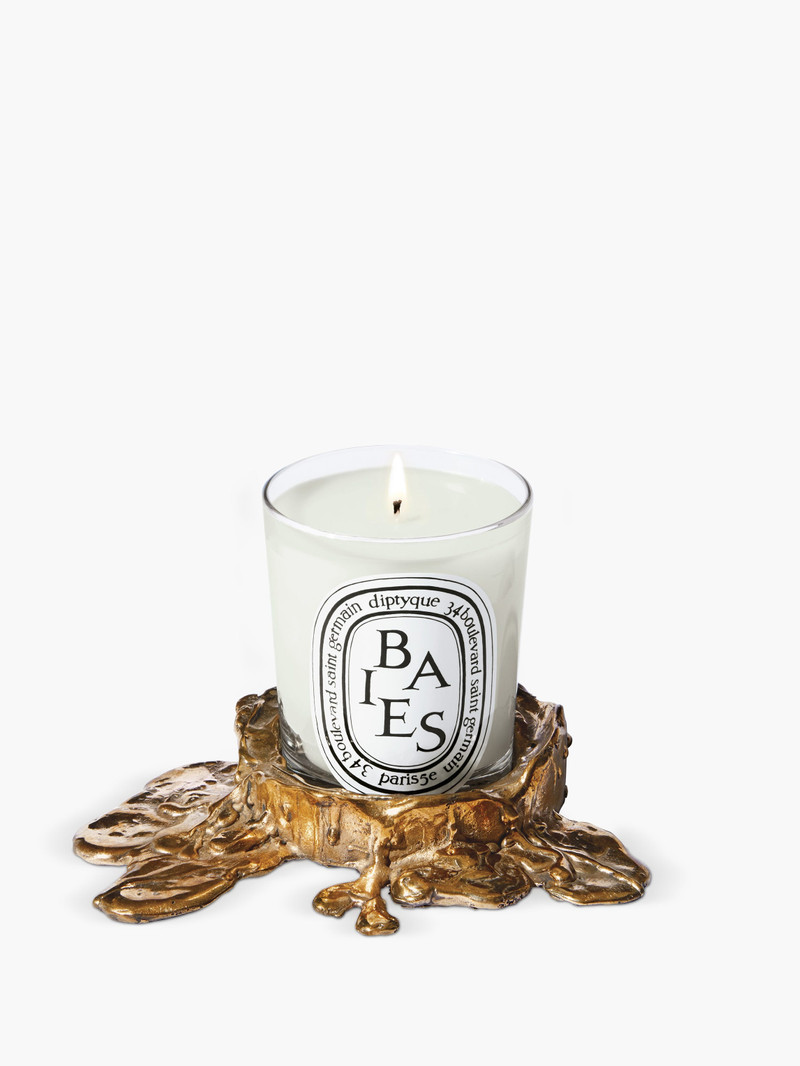 Small gold bronze candle holder - For classic candles 10