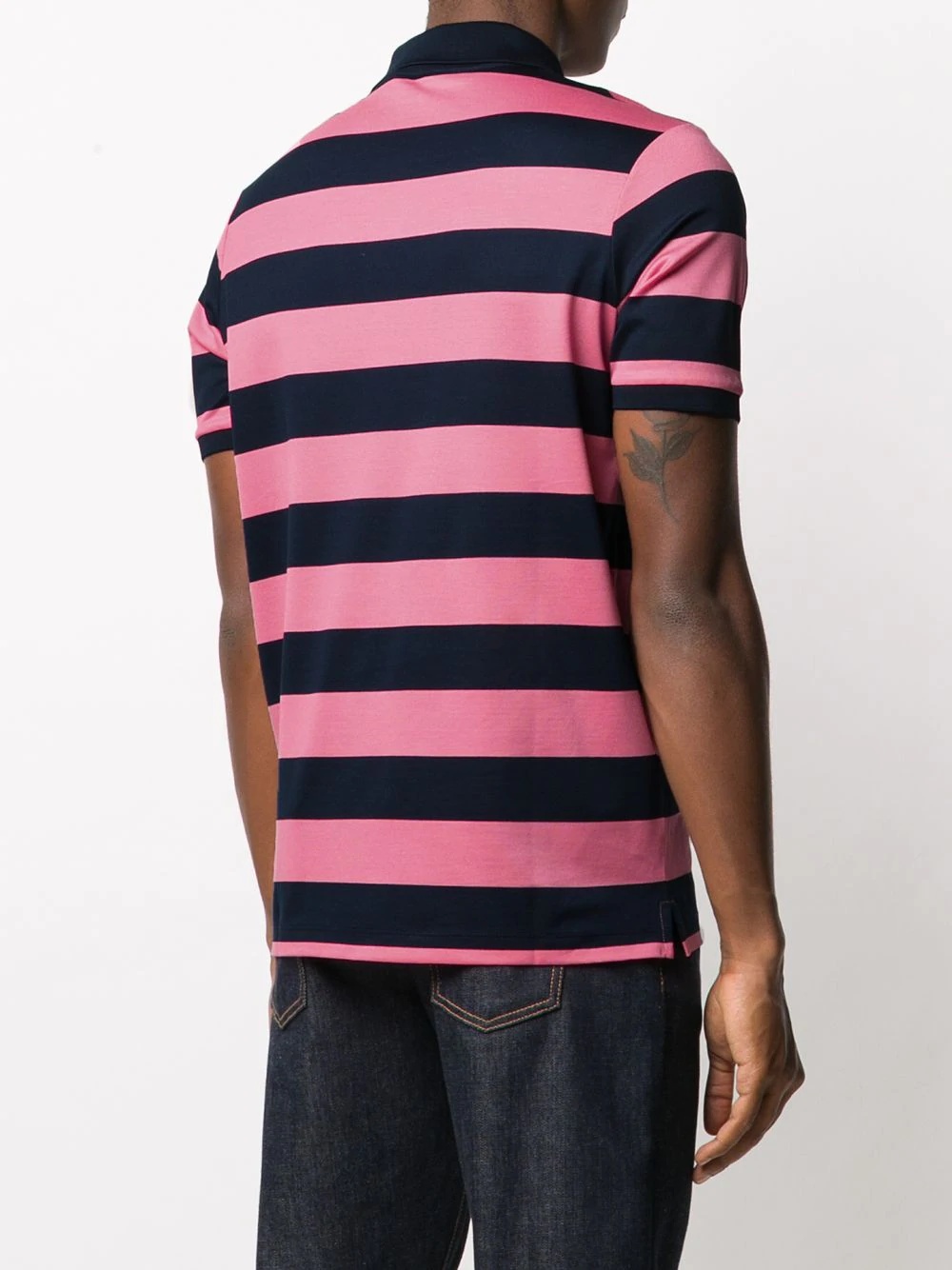 striped short sleeve polo shirt - 4