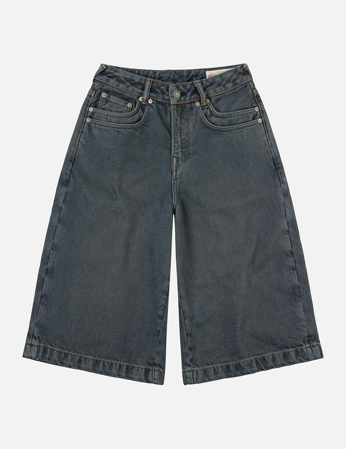 Multi-Pocket with Multi Logos Embroidery Cropped Jeans - 4