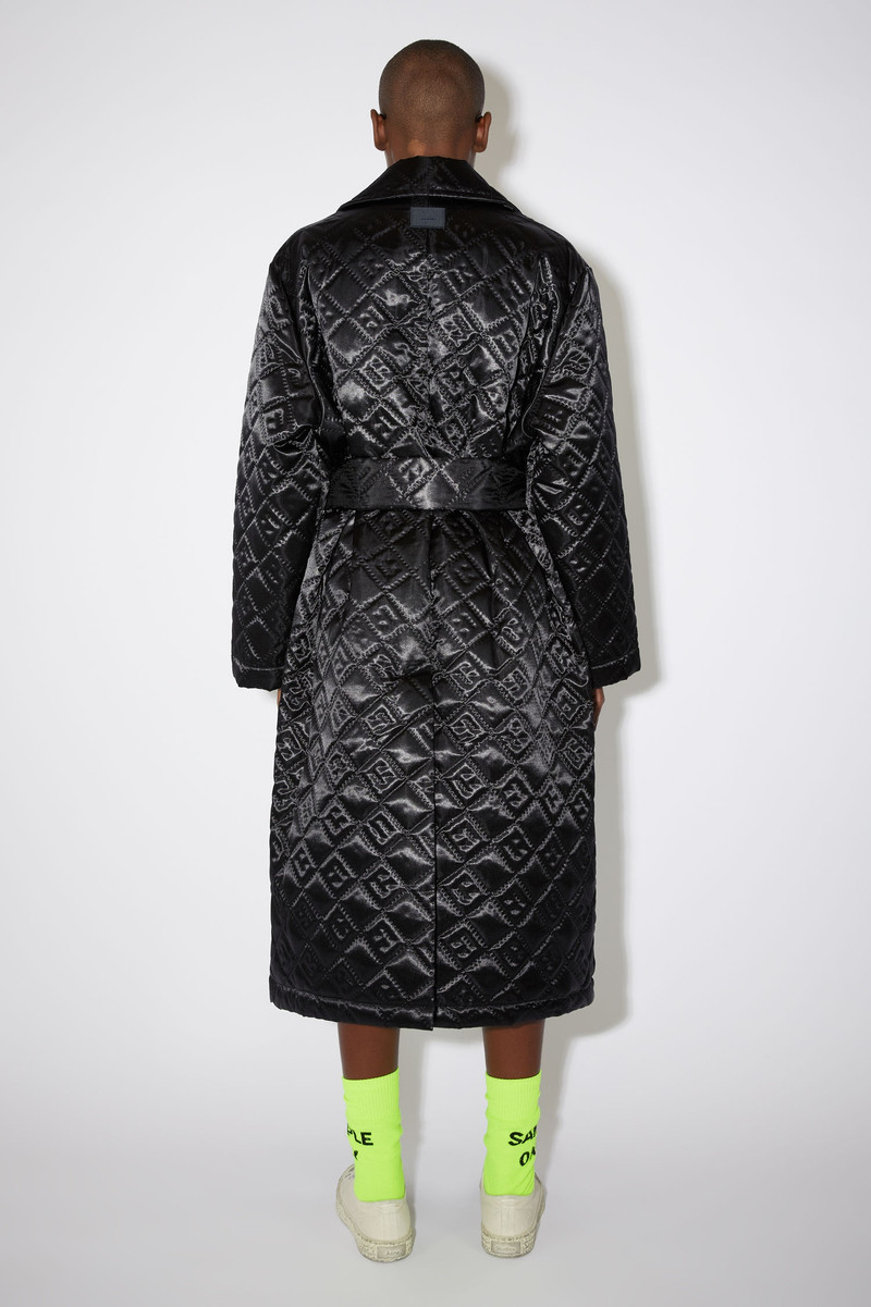Quilted satin coat - Black 3