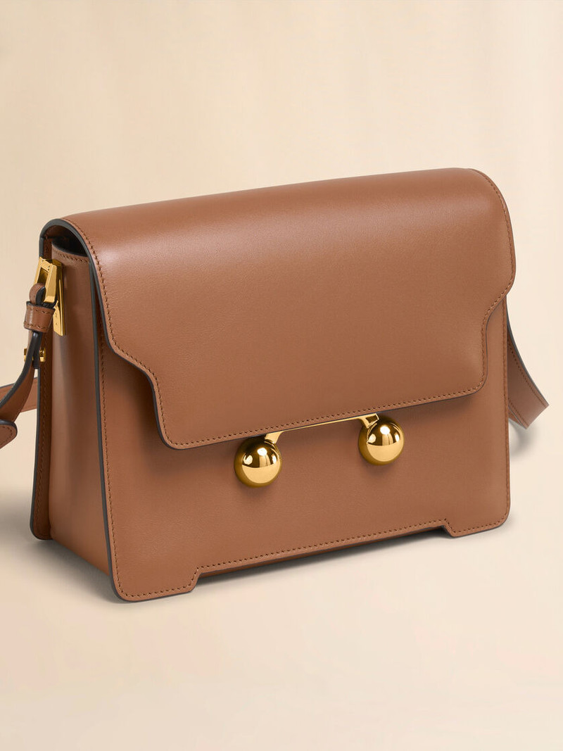 BROWN LEATHER TRUNKAROO MEDIUM SHOULDER BAG 4