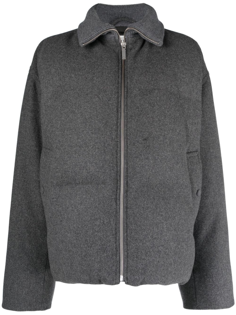 felted zip-up padded jacket - 1