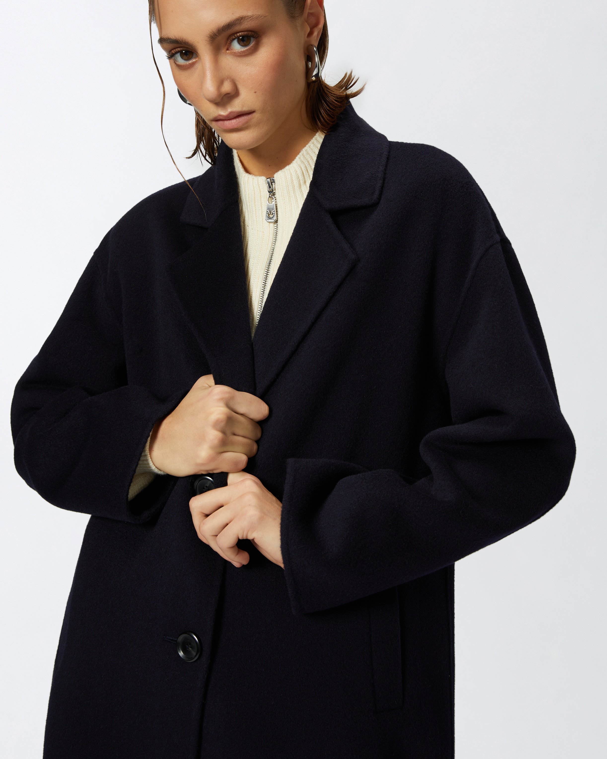 CLASSIC SINGLE-BREASTED CLOTH COAT - 5