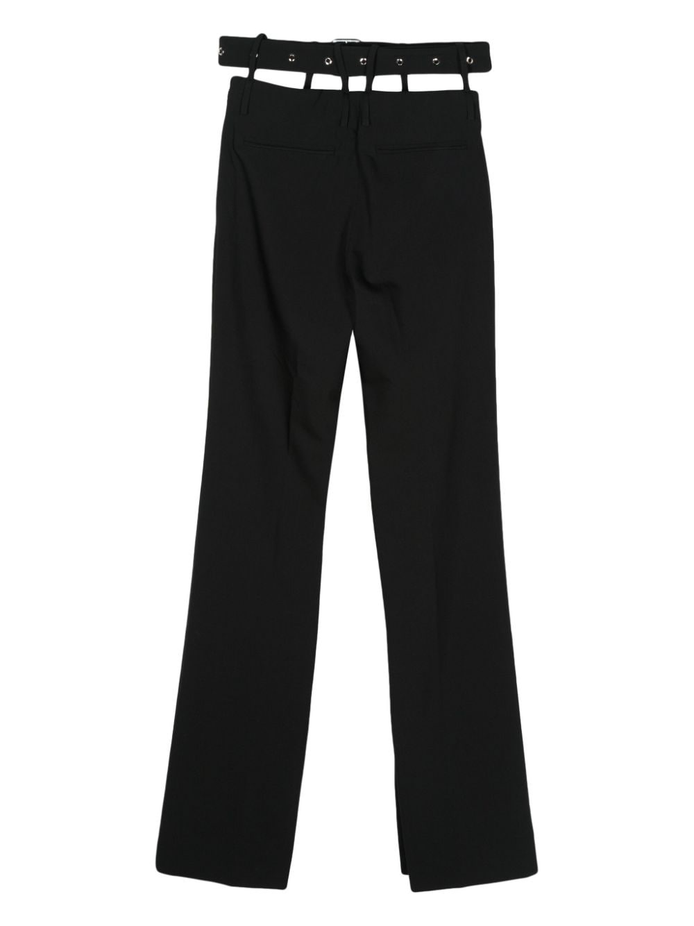 belt-detail straight trousers - 2