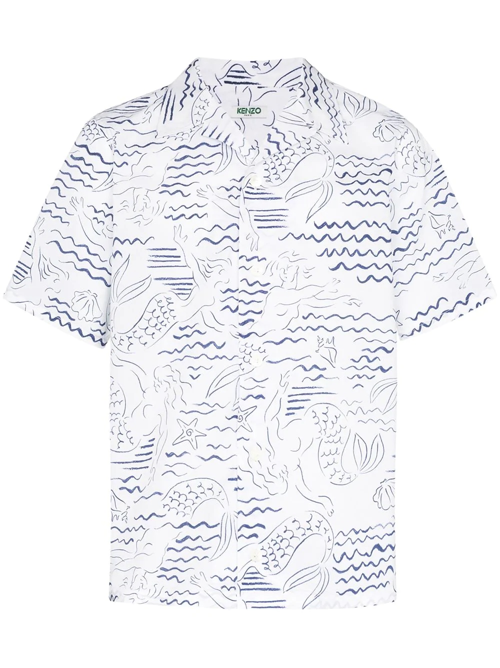 Waves Mermaids print shirt  - 1