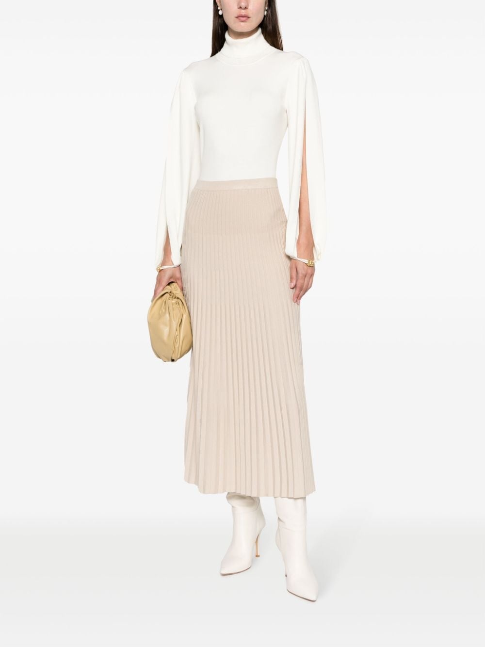 high-neck fine-knit jumper - 2