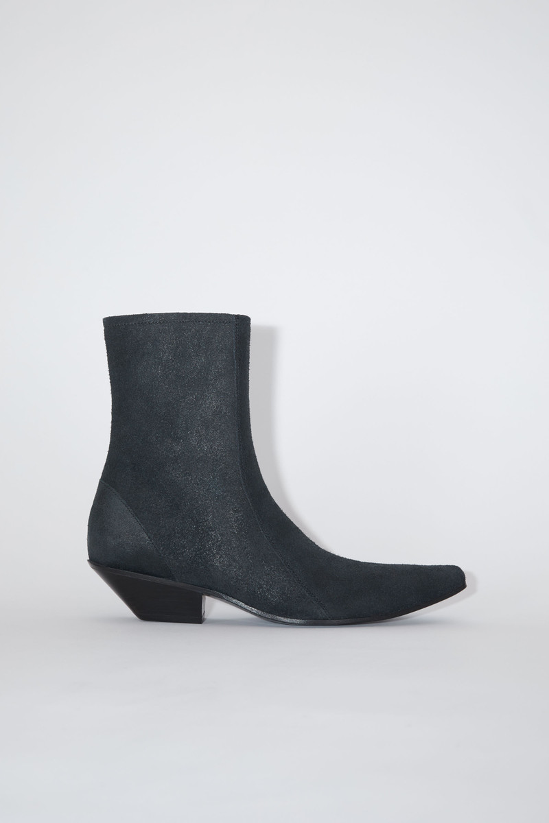 Leather ankle boots - Anthracite/black 1