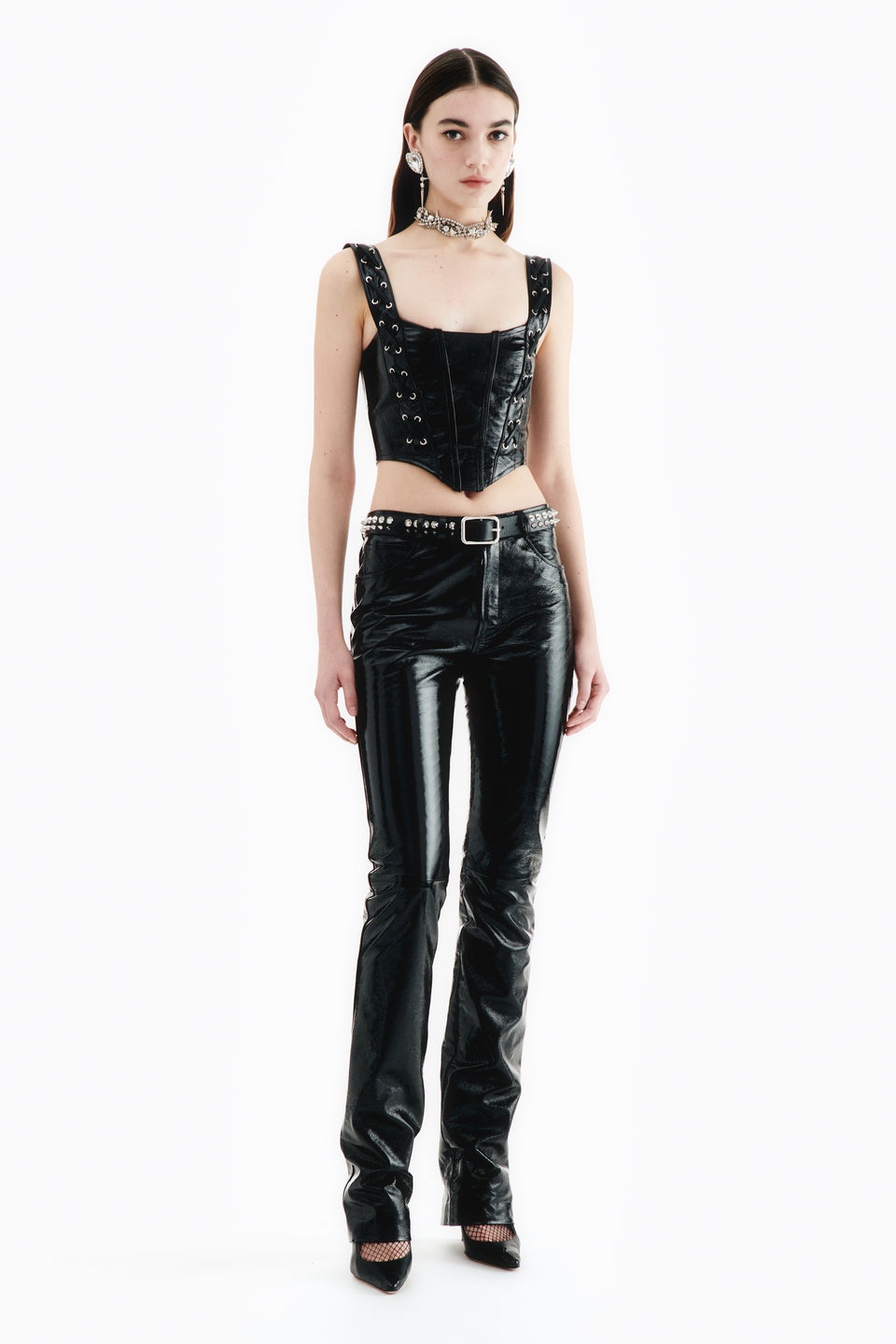PATENT LEATHER BUSTIER - 3