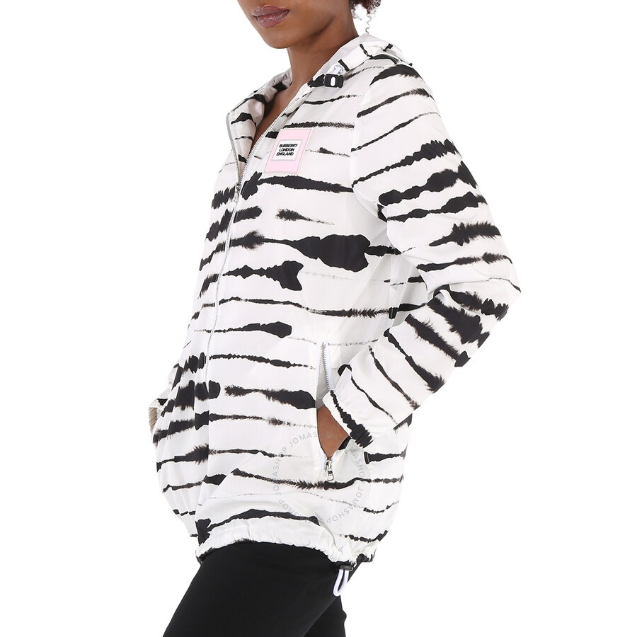 Burberry Ladies Black/White Watercolour Print Econyl Hooded Parka - 5