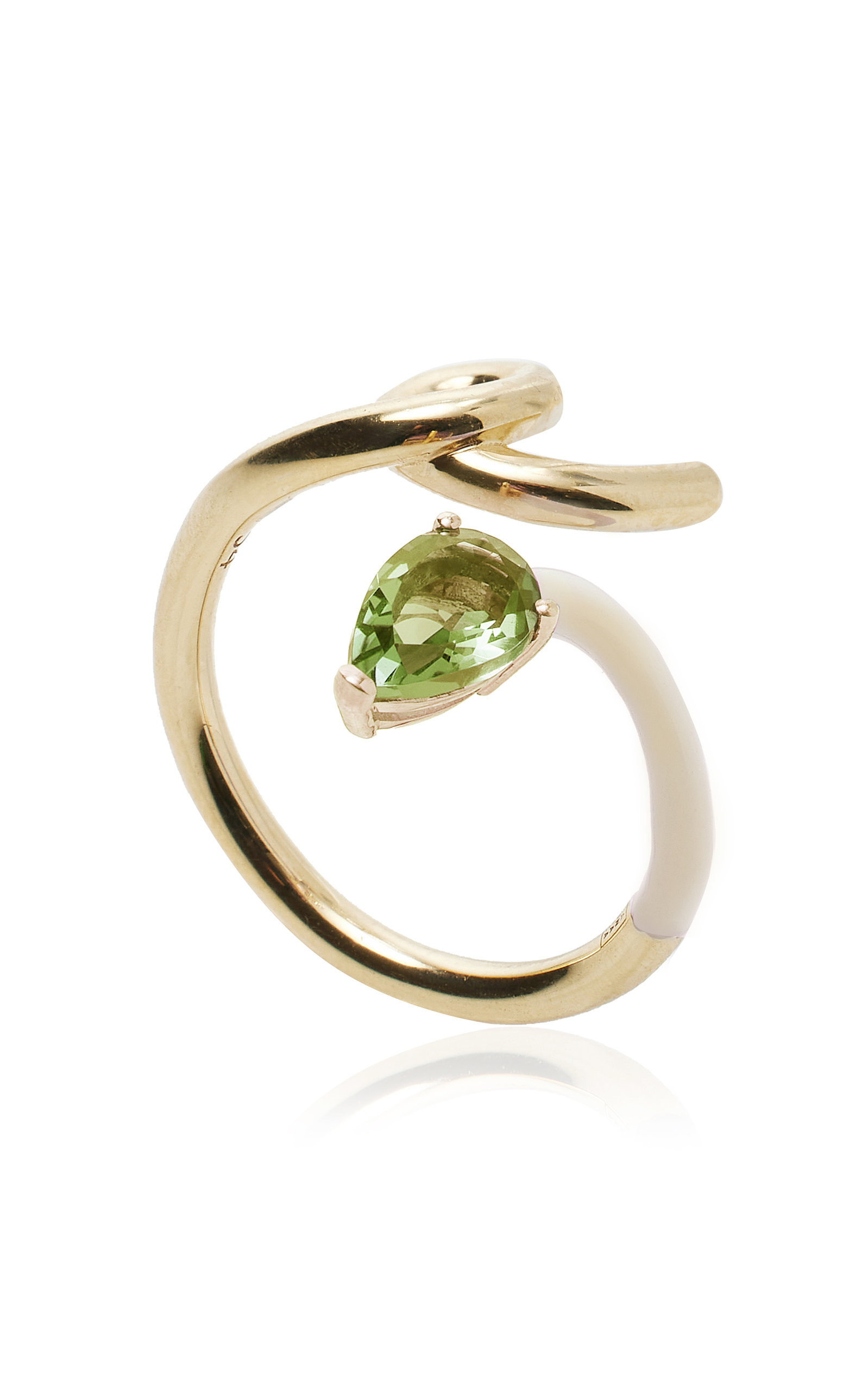 Half 9K Peridot, And Enamel Ring multi - 3