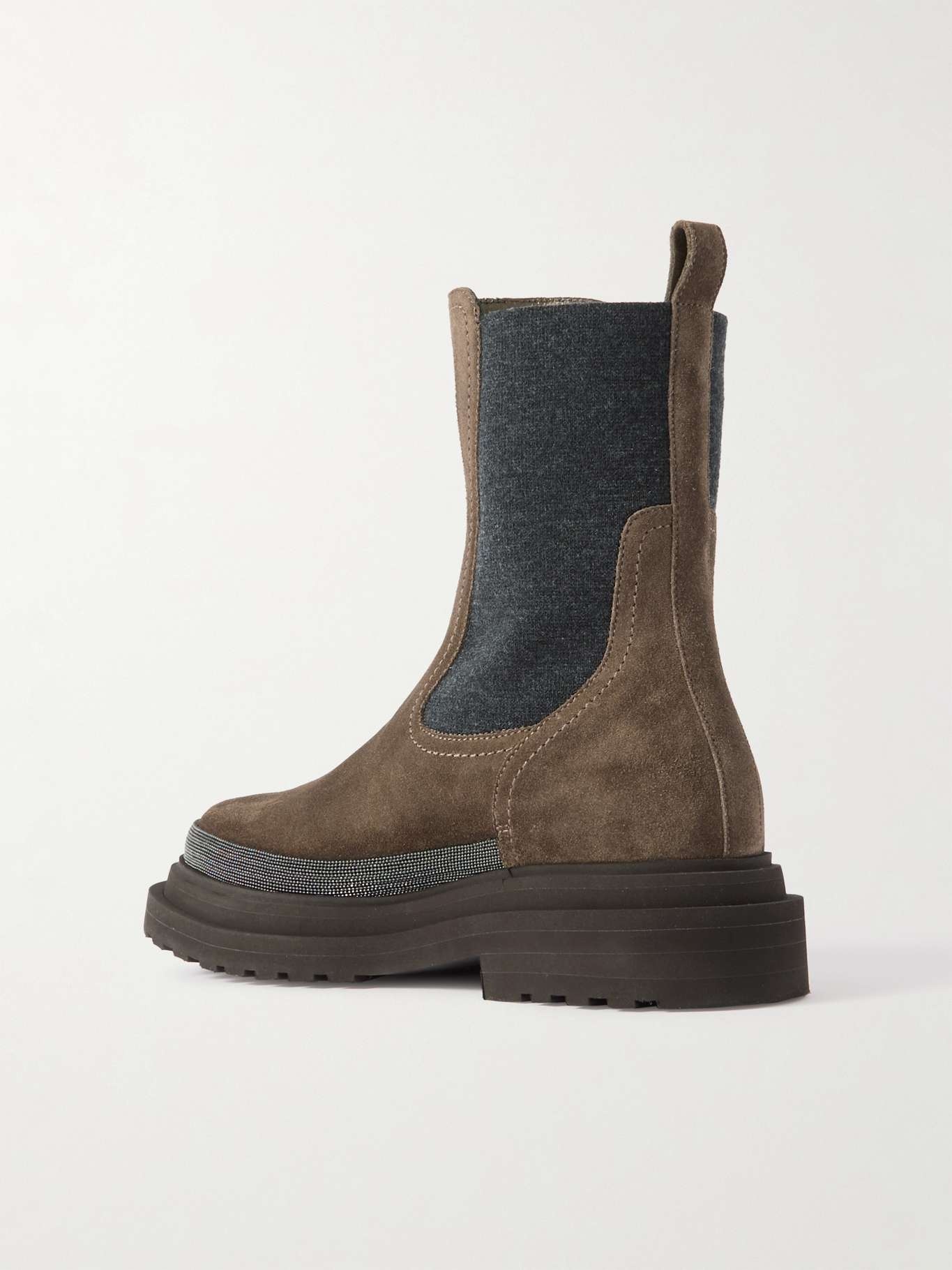 Bead-embellished suede Chelsea boots - 3