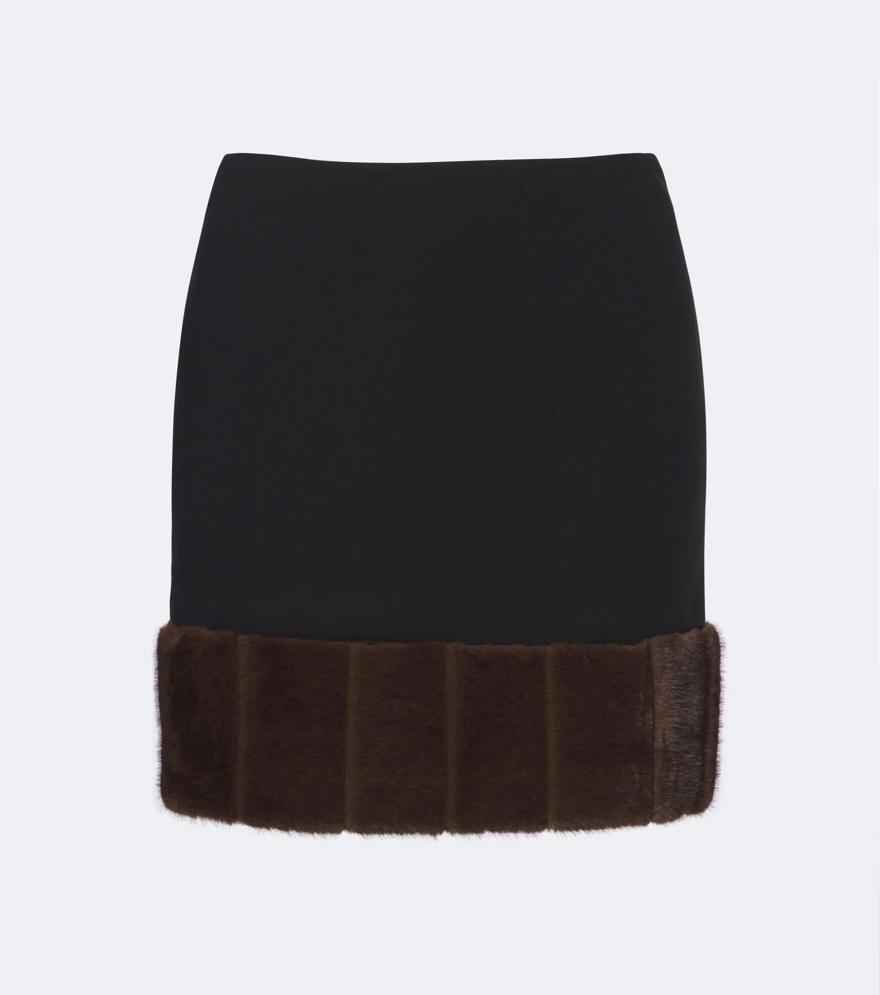 Teddy-trimmed miniskirt - 1