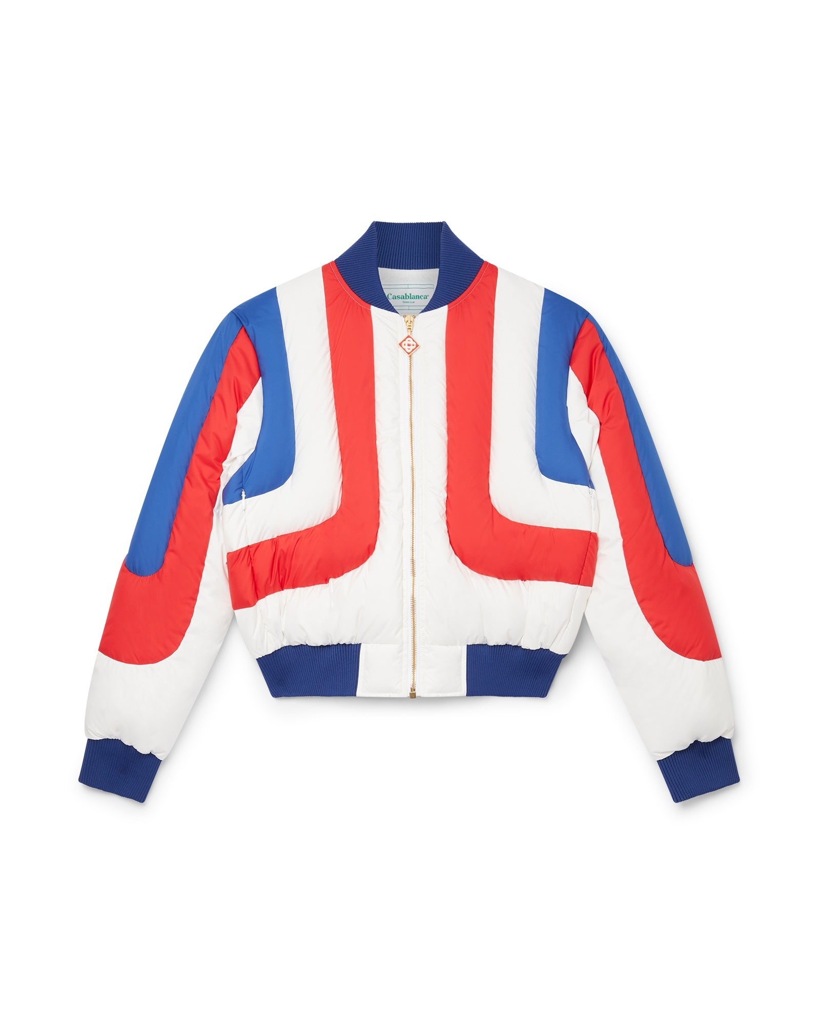 Curve Panel Puffer Bomber Jacket - 1