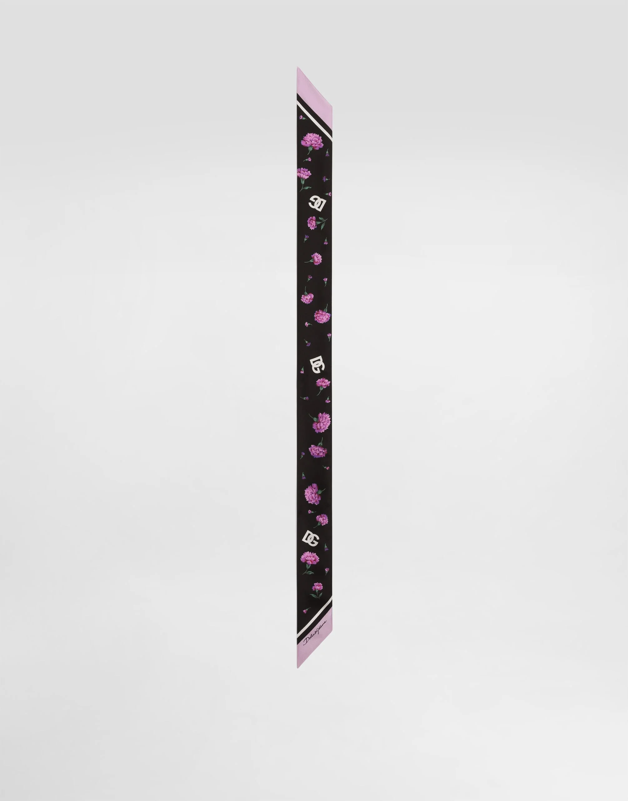 Carnations-print silk twill bandeau 6x100 - 1