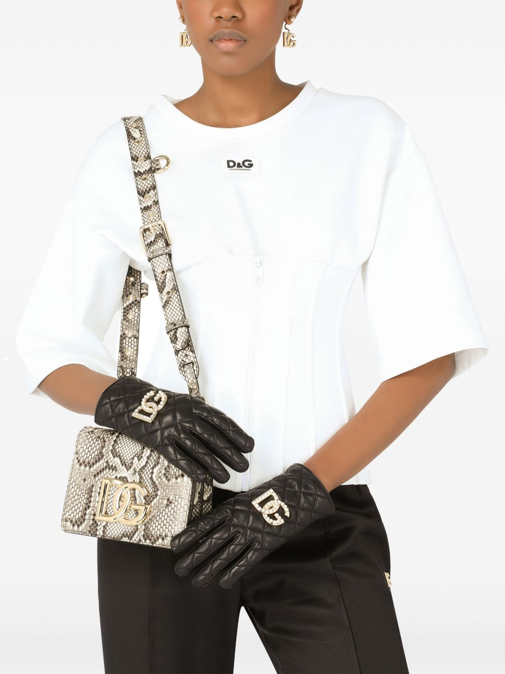 quilted leather gloves - 3