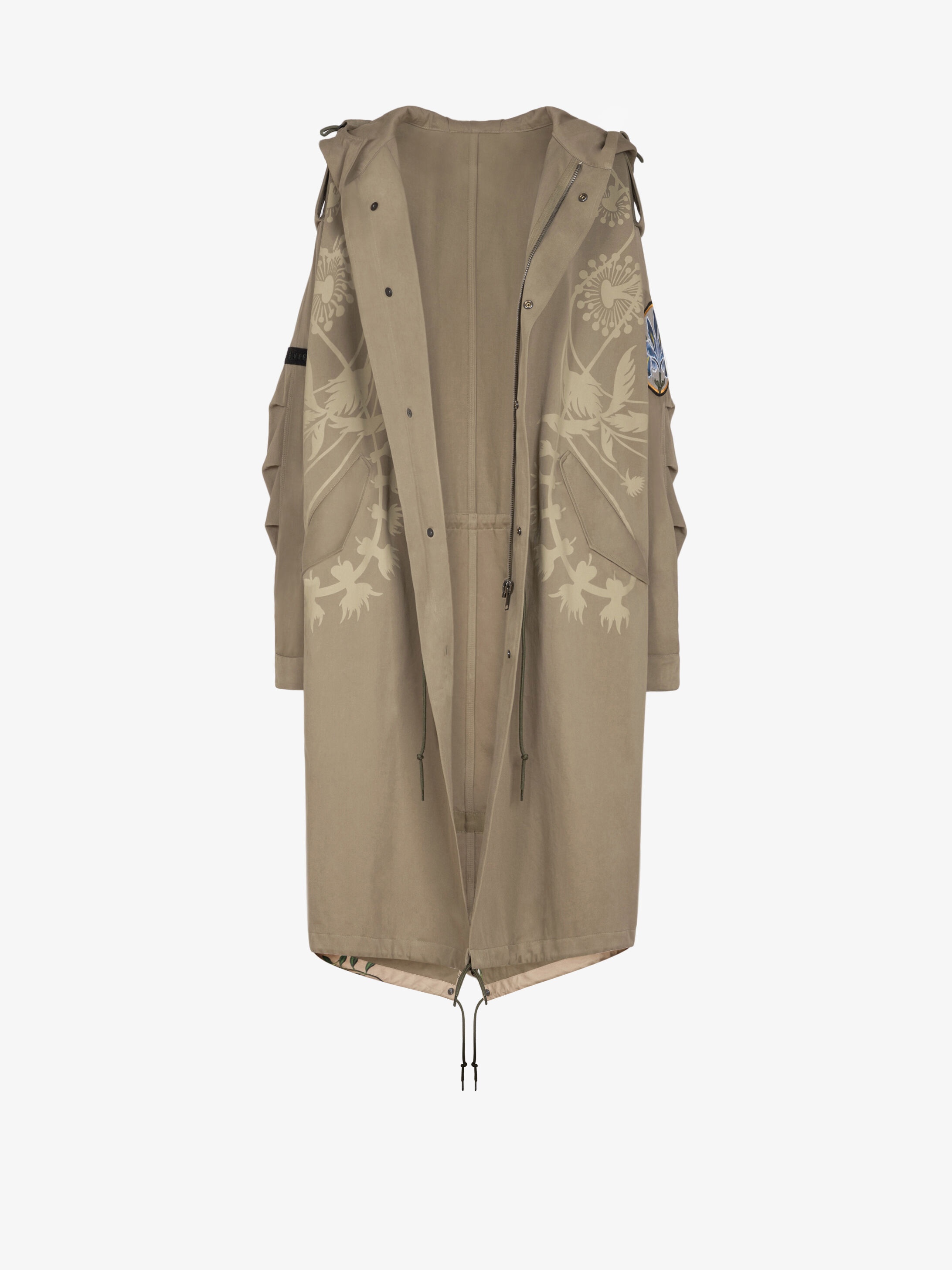 Oversized printed parka with floral patchs - 6