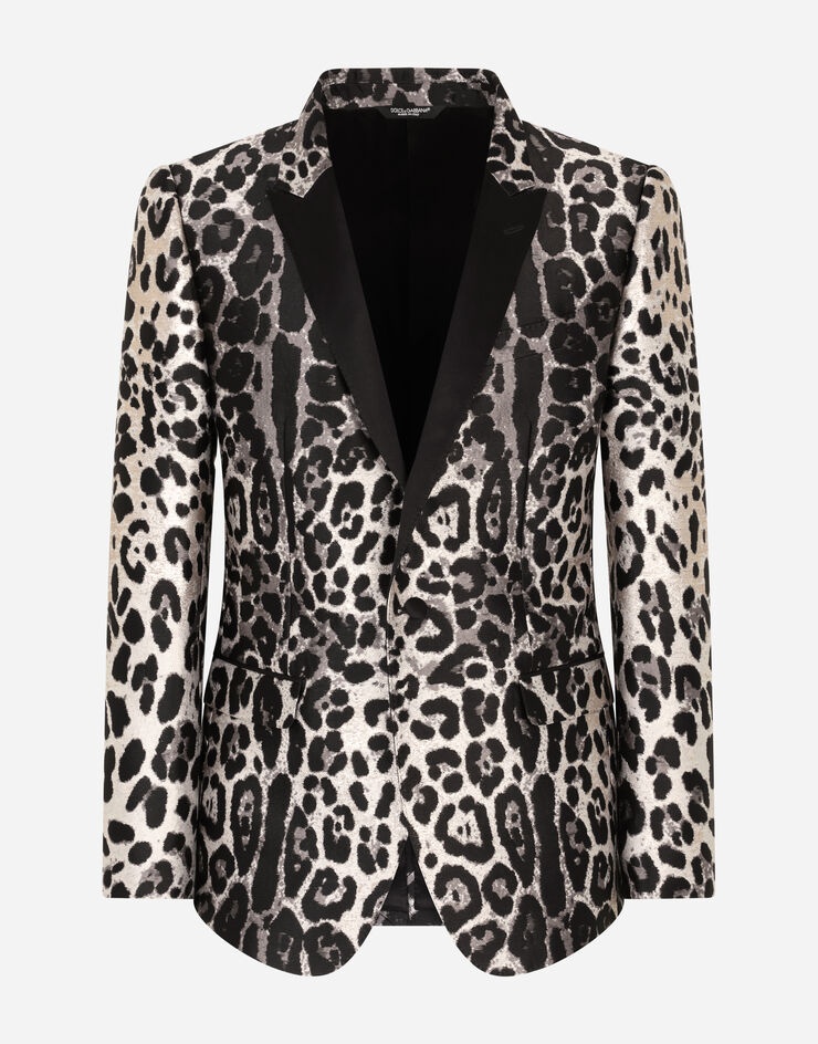 Leopard-print jacquard Martini-fit tuxedo jacket - 3