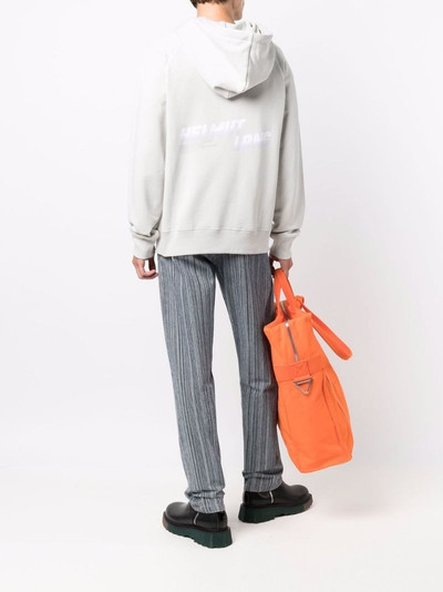 Helmut Lang back-logo cotton hoodie outlook