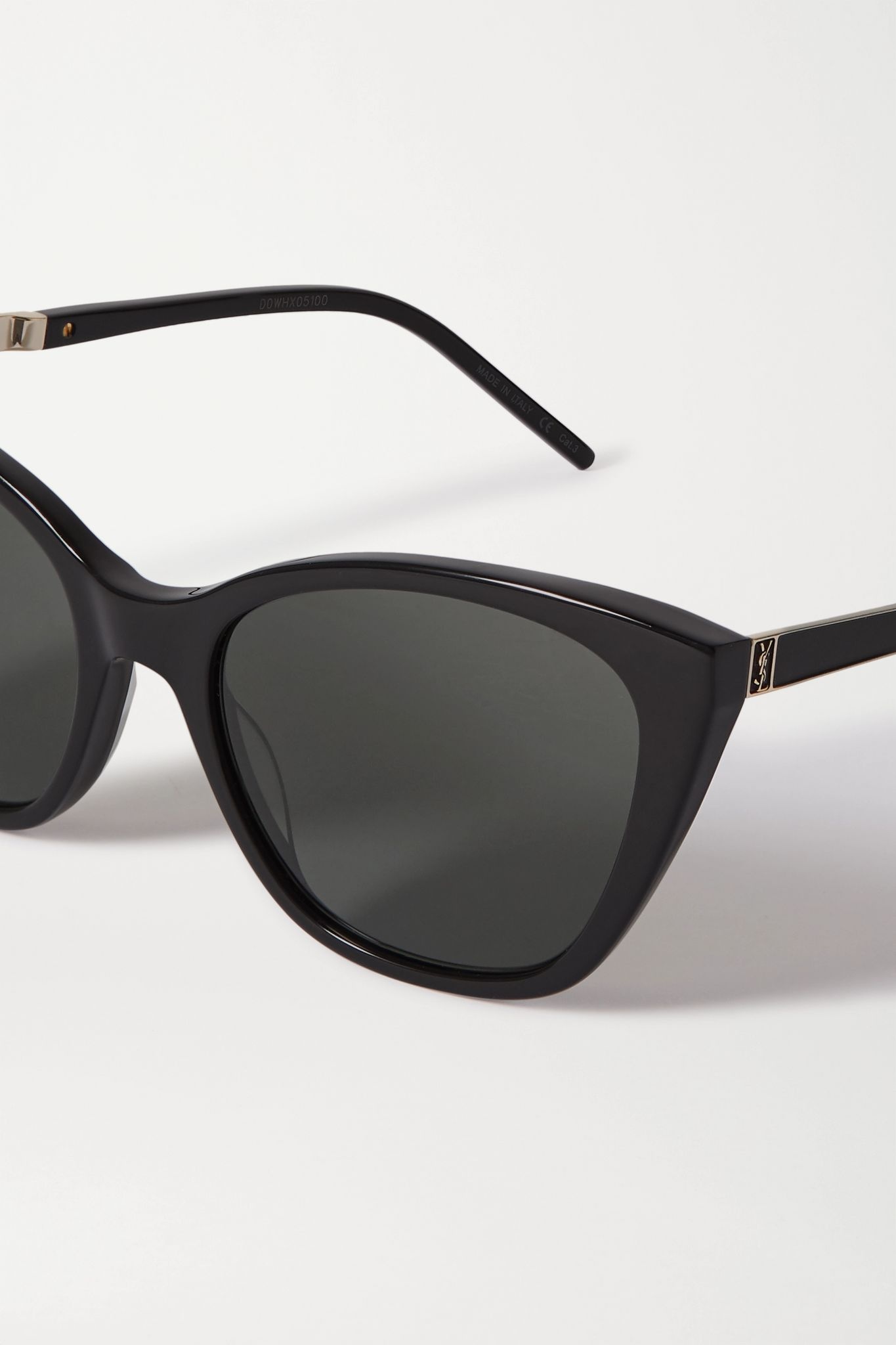 Cat-eye acetate and gold-tone sunglasses - 4