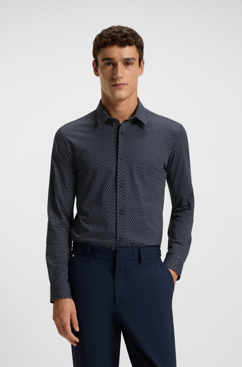PRINTED SLIM-FIT SHIRT IN ITALIAN PERFORMANCE-STRETCH JERSEY 2