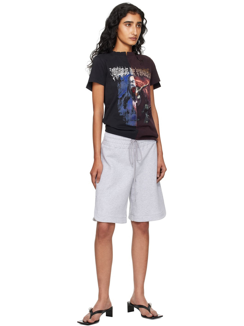 VETEMENTS Black & Burgundy Cradle of Filth Cut-Up Fitted T-shirt outlook