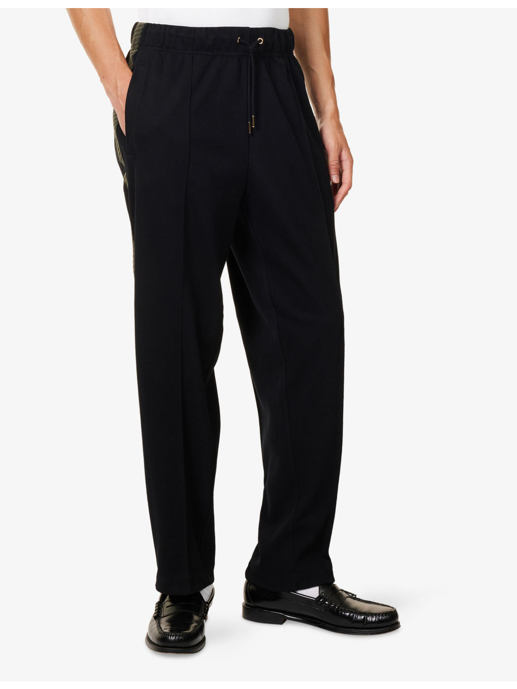 Tennis Taped Relaxed-Fit Cotton Blend Track Bottoms - 3