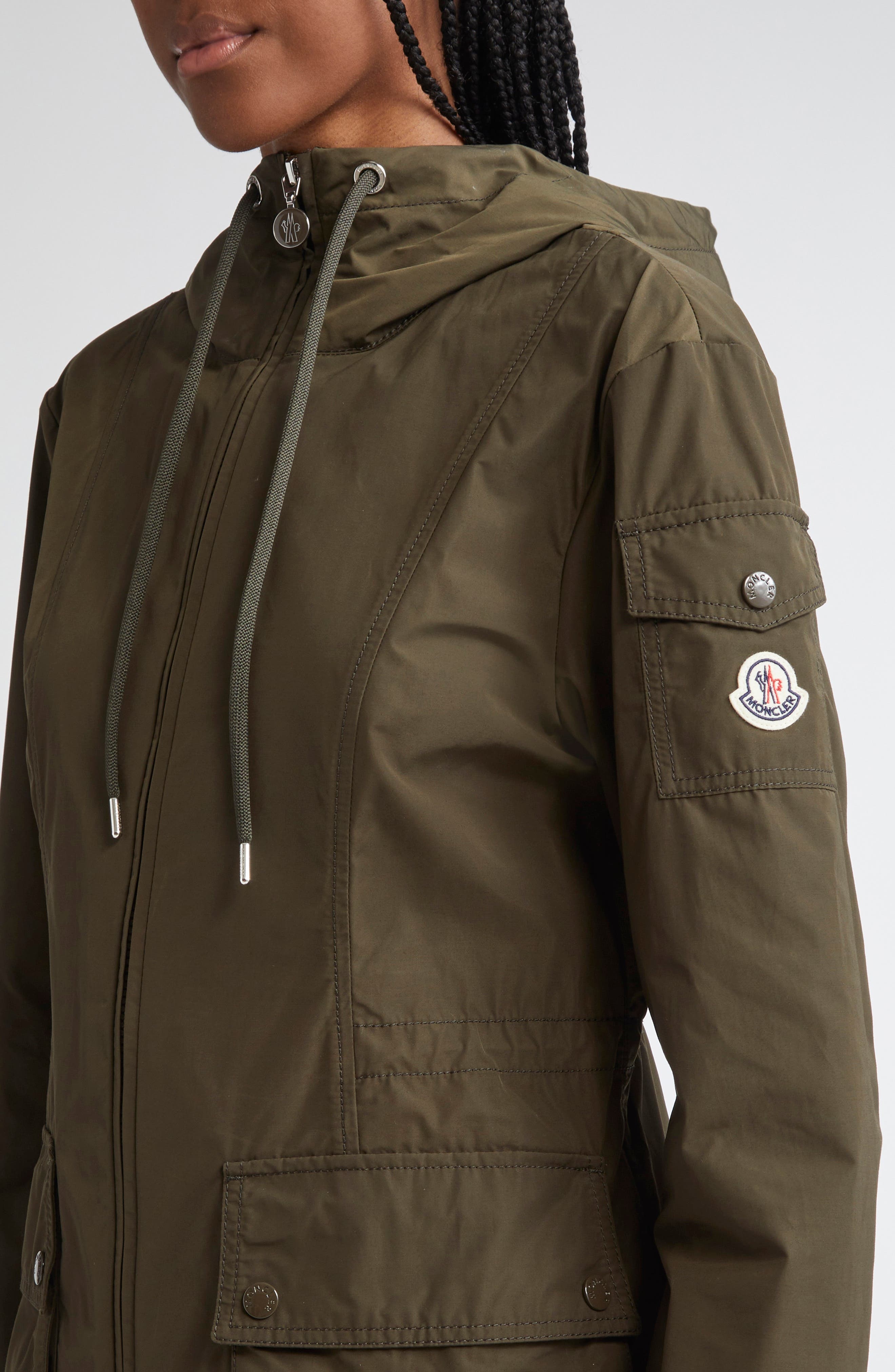 Moncler Leandro Short Hooded Jacket in Green at Nordstrom - 4